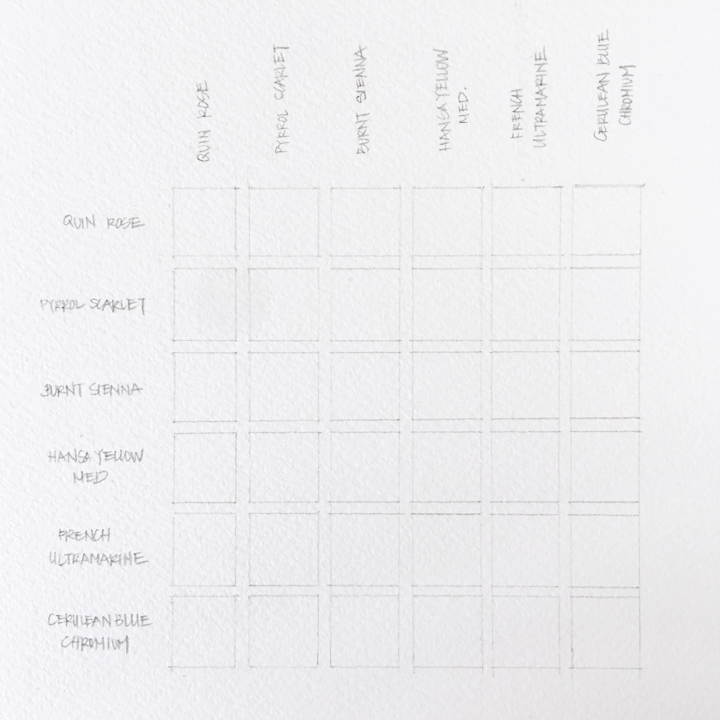 5 Types Of Watercolor Charts Type 4 Color Mixing Chart Susan Chiang