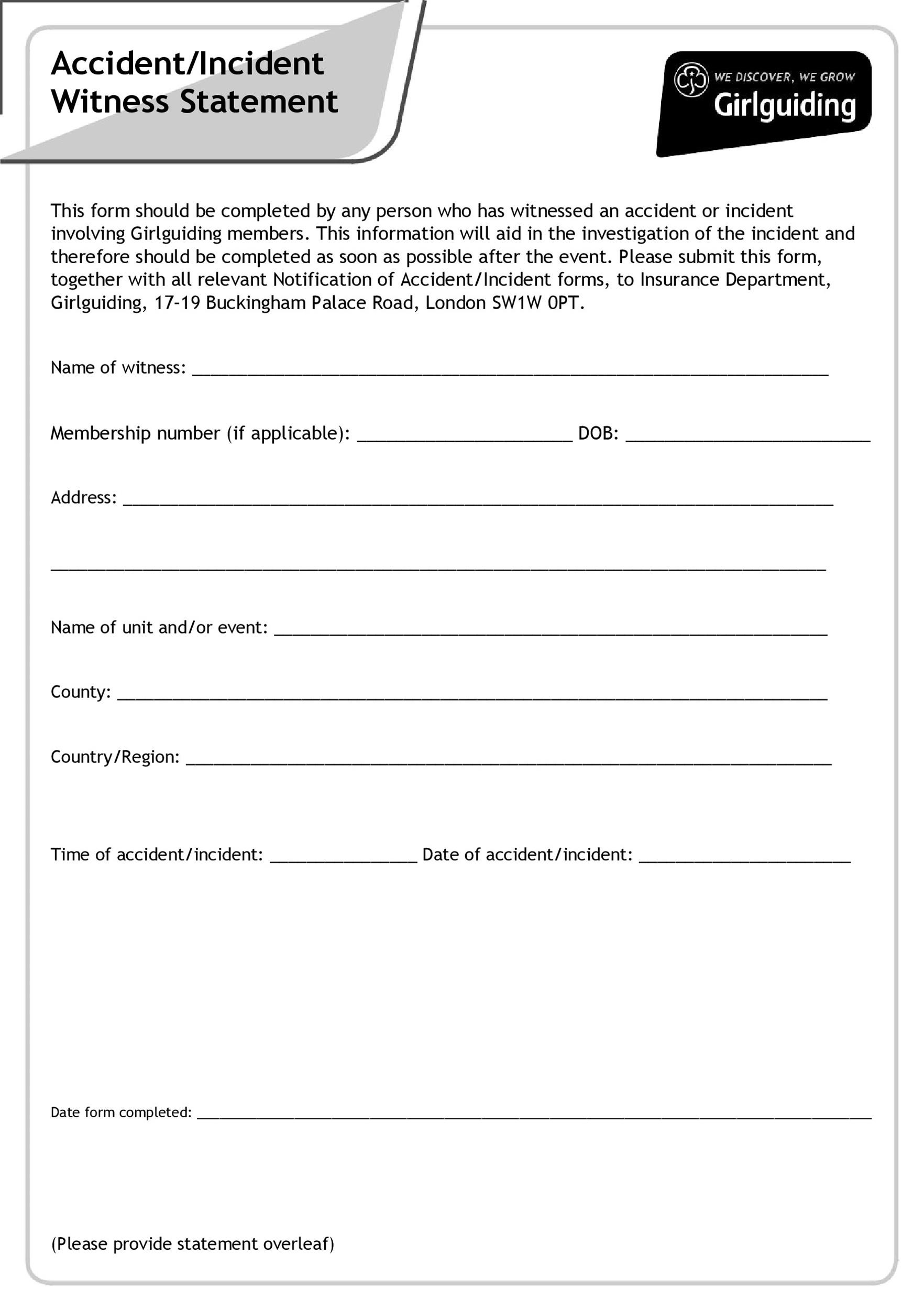 50 Professional Witness Statement Forms Templates TemplateLab