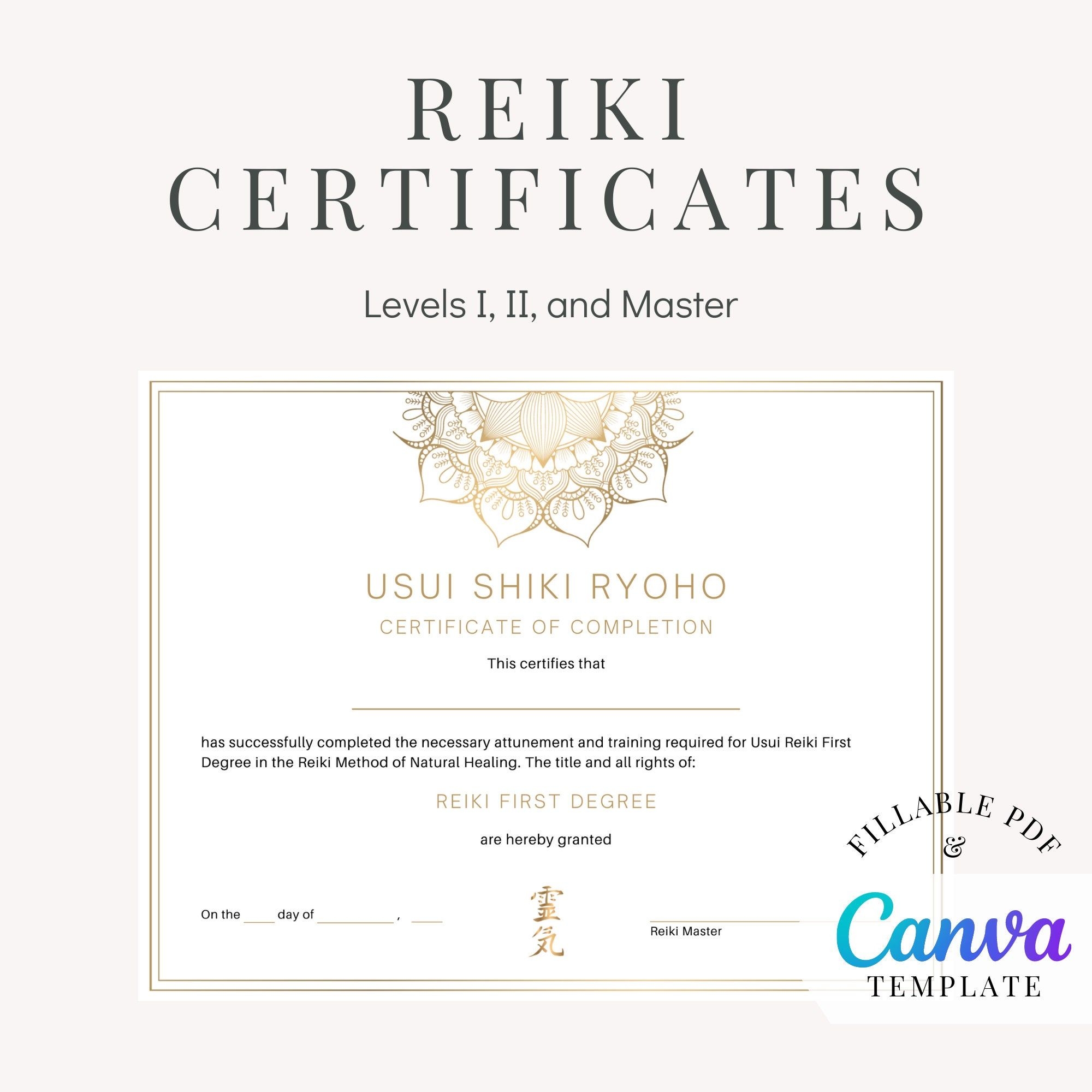 6 FREE Reiki Certificate Templates Ready For Use Usui Reiki Worksheets Library