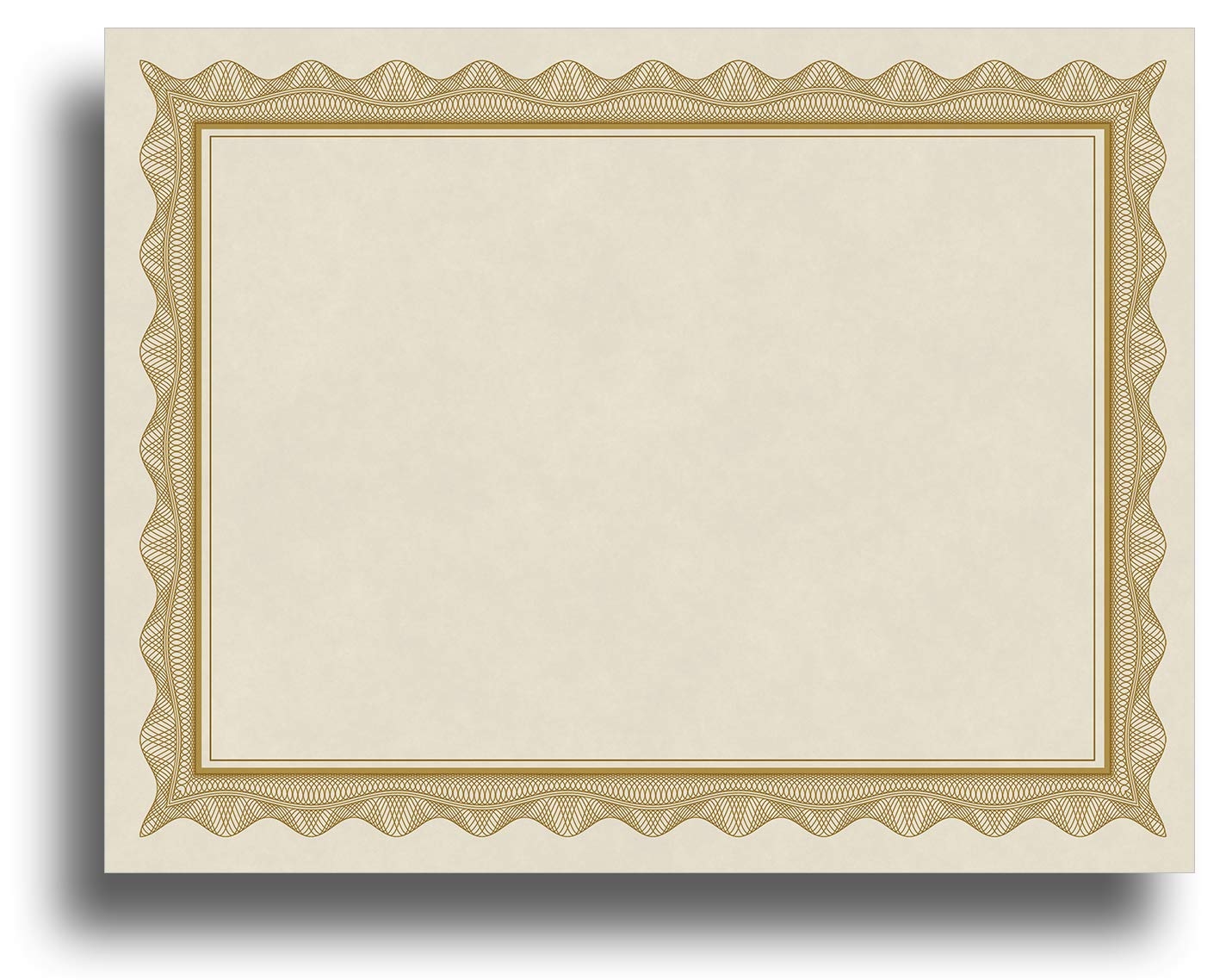 Amazon Blank Parchment Certificate Paper For Awards Works With Inkjet Laser Printers Measures 8 1 2 X 11 Gold Border 25 Sheet Pack Office Products