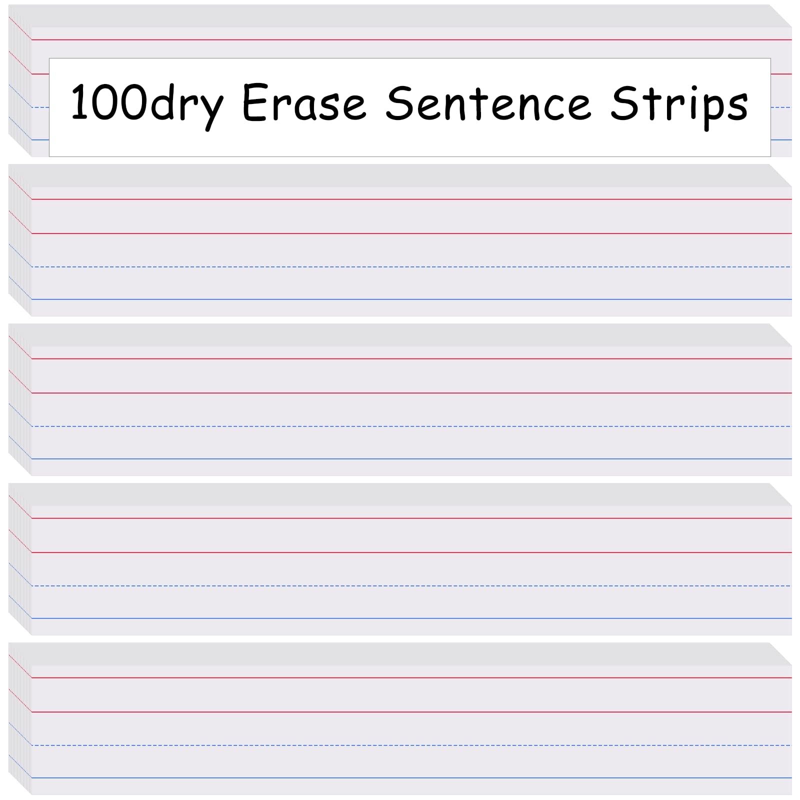 Amazon Cindeer 100 Sheet Dry Erase Sentence Strips For Teacher Ruled Sentence Strips Word Writing Strips 16 X 3 Inches White Sentence Strips For Teachers Students Educators Supplies Office Products