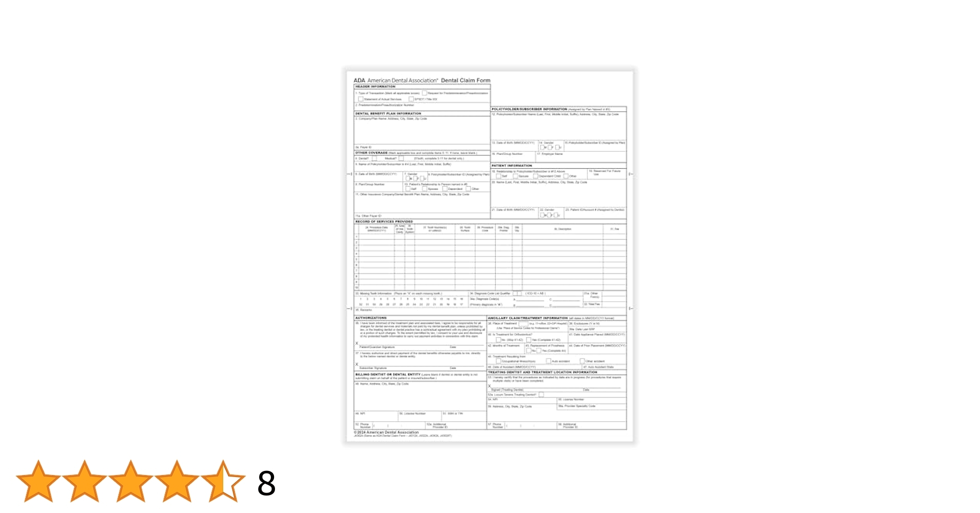 Blank Printable Ada Form