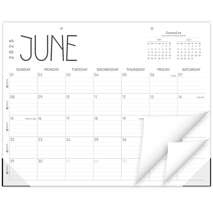 Amazon GuassLee Desk Calendar 2025 2026 19 Month School Year Desk Wall Calendar From 2025 Jun 2026 Dec 14 X 11 Monthly Planner With Thick Paper For Office Home Desk Organizing Office Products