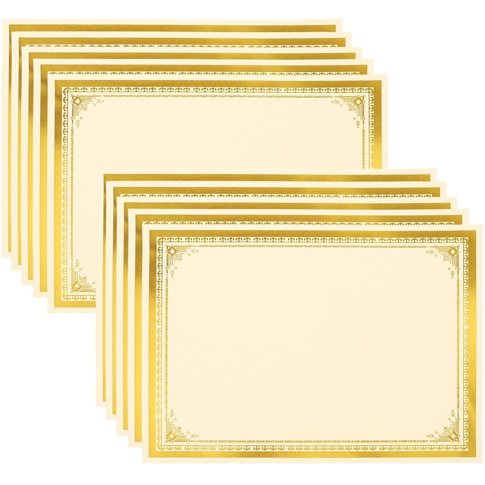 Amazon Healifty 10 Sheets Printer Paper Printable Paper School Award Supplies Blank Certificates Paper Certificate Paper For Printing Blank Certificates For Students No Words A4 Bronzing Office Products