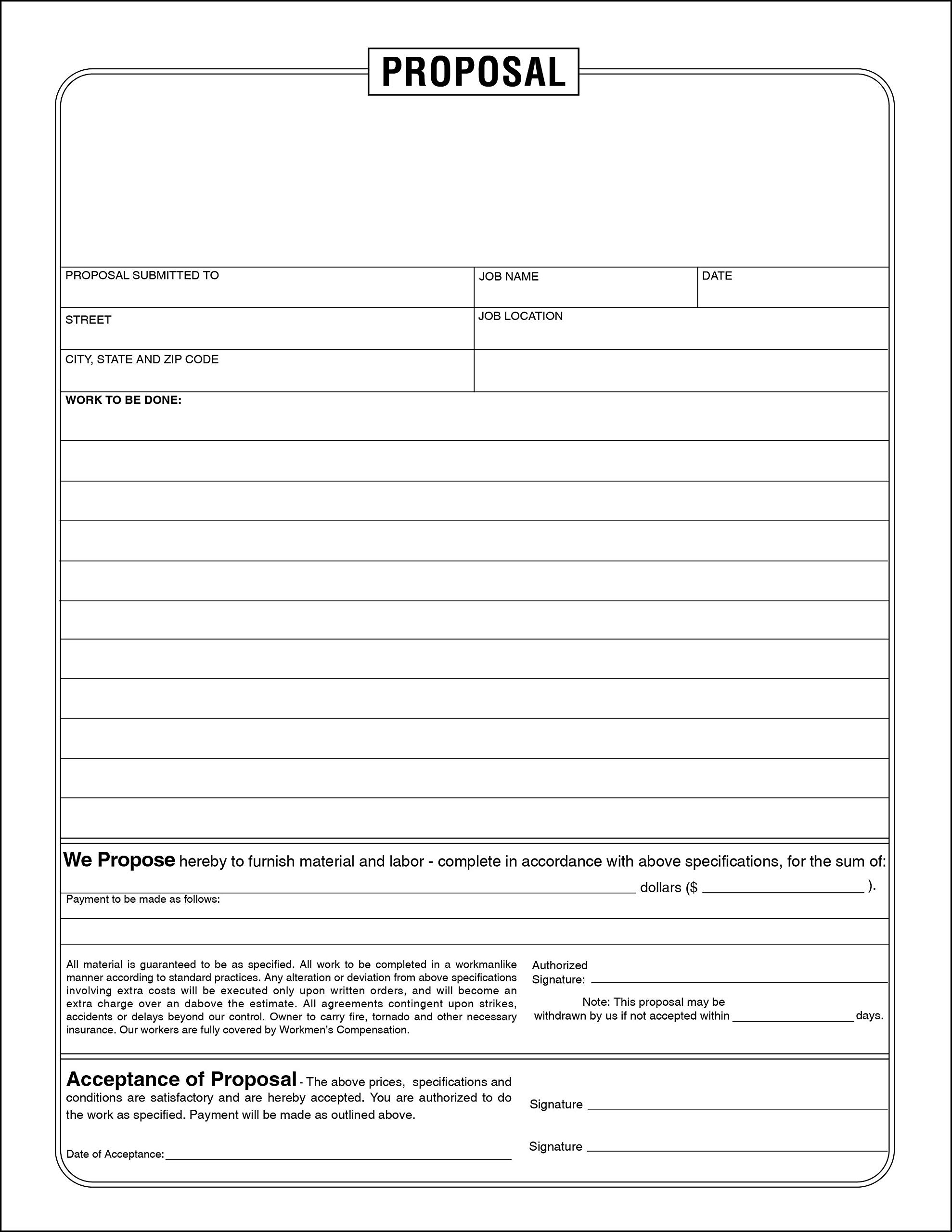 Amazon Job Proposal Form For Contractors 2 Part Carbonless Form 100 Pack Office Products