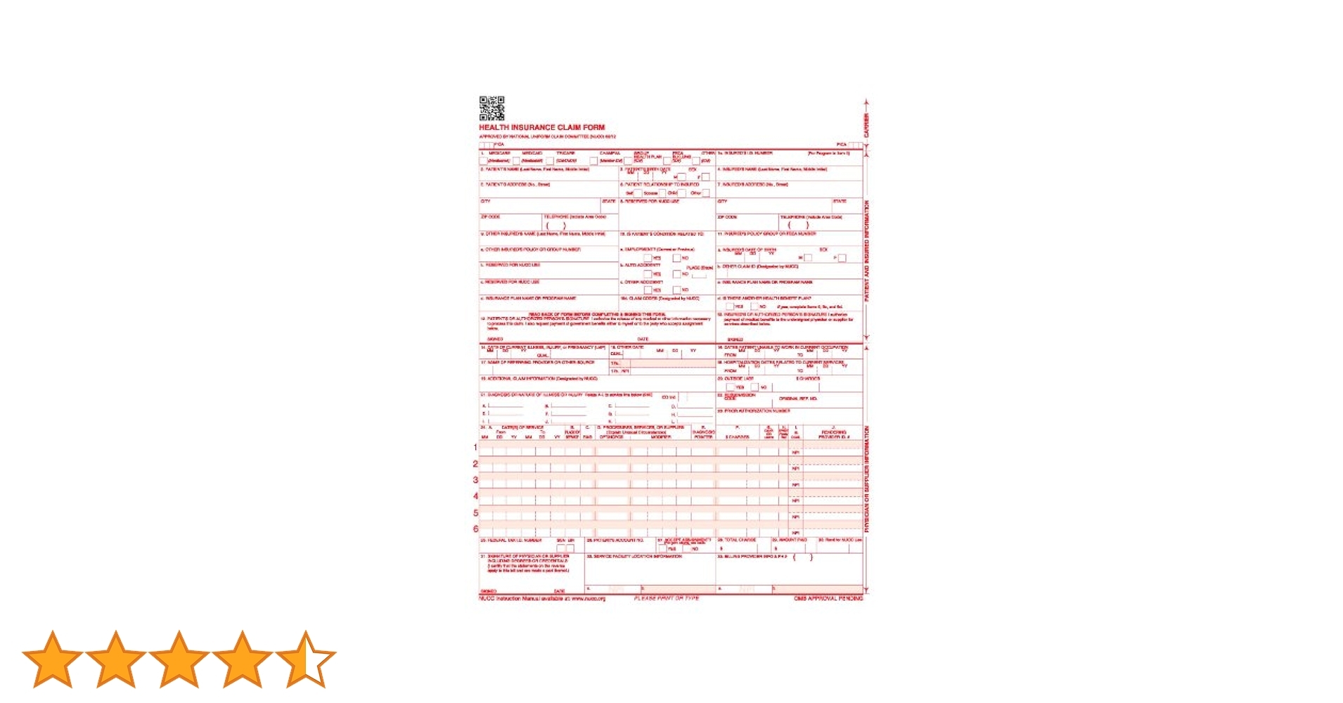 Blank Printable 1500 Form