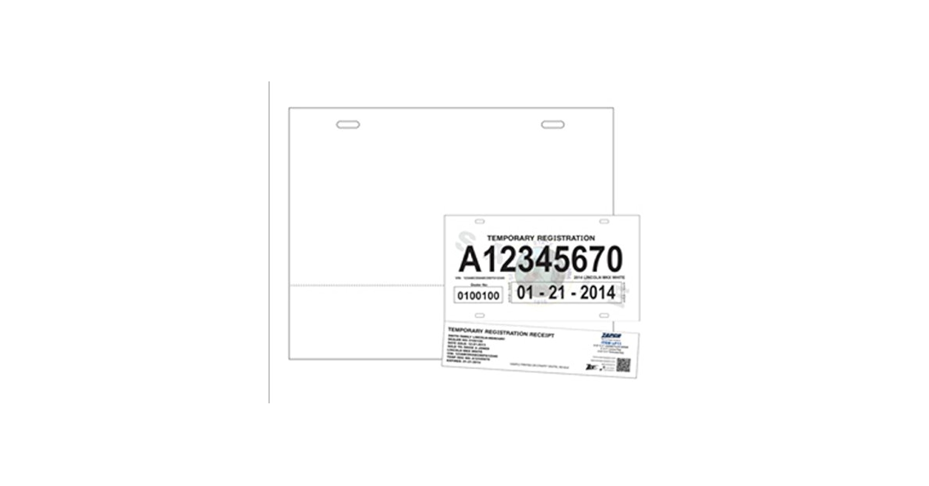 Amazon Print Ready License Plate No Tear Waterproof 6 X 11 1 UP On 8 1 2 X 11 White Synthetic 8 Mil Paper 25 Sheets Office Products