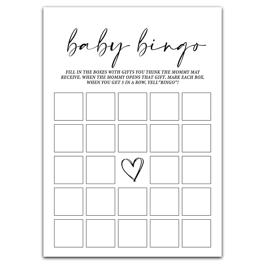 Free Printable Baby Bingo Template Blank