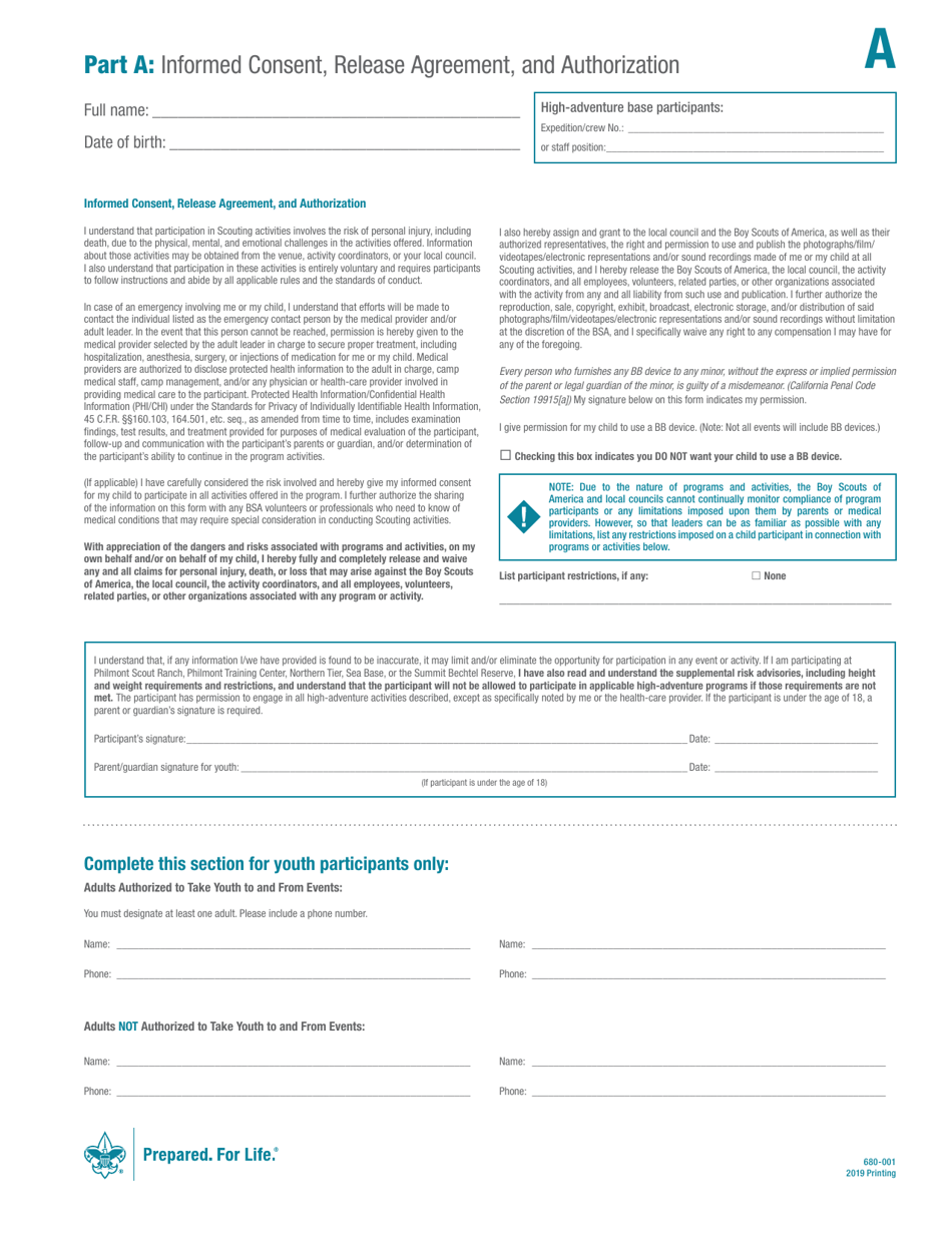 Annual Health And Medical Record Form Parts A And B Boy Scouts Of America Fill Out Sign Online And Download PDF Templateroller