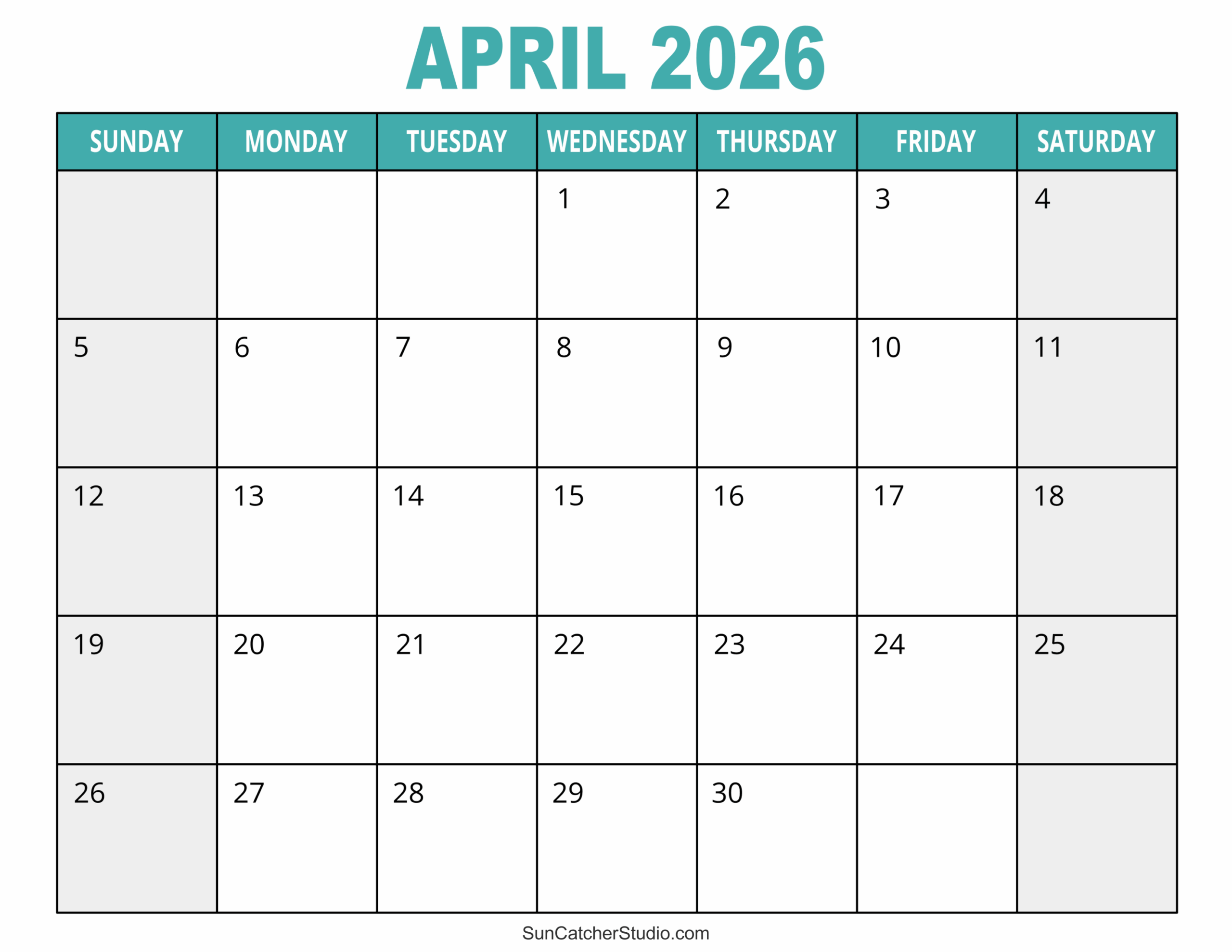 April 2026 Calendar Free Printable Free Printables Monograms Design Tools Patterns DIY Projects