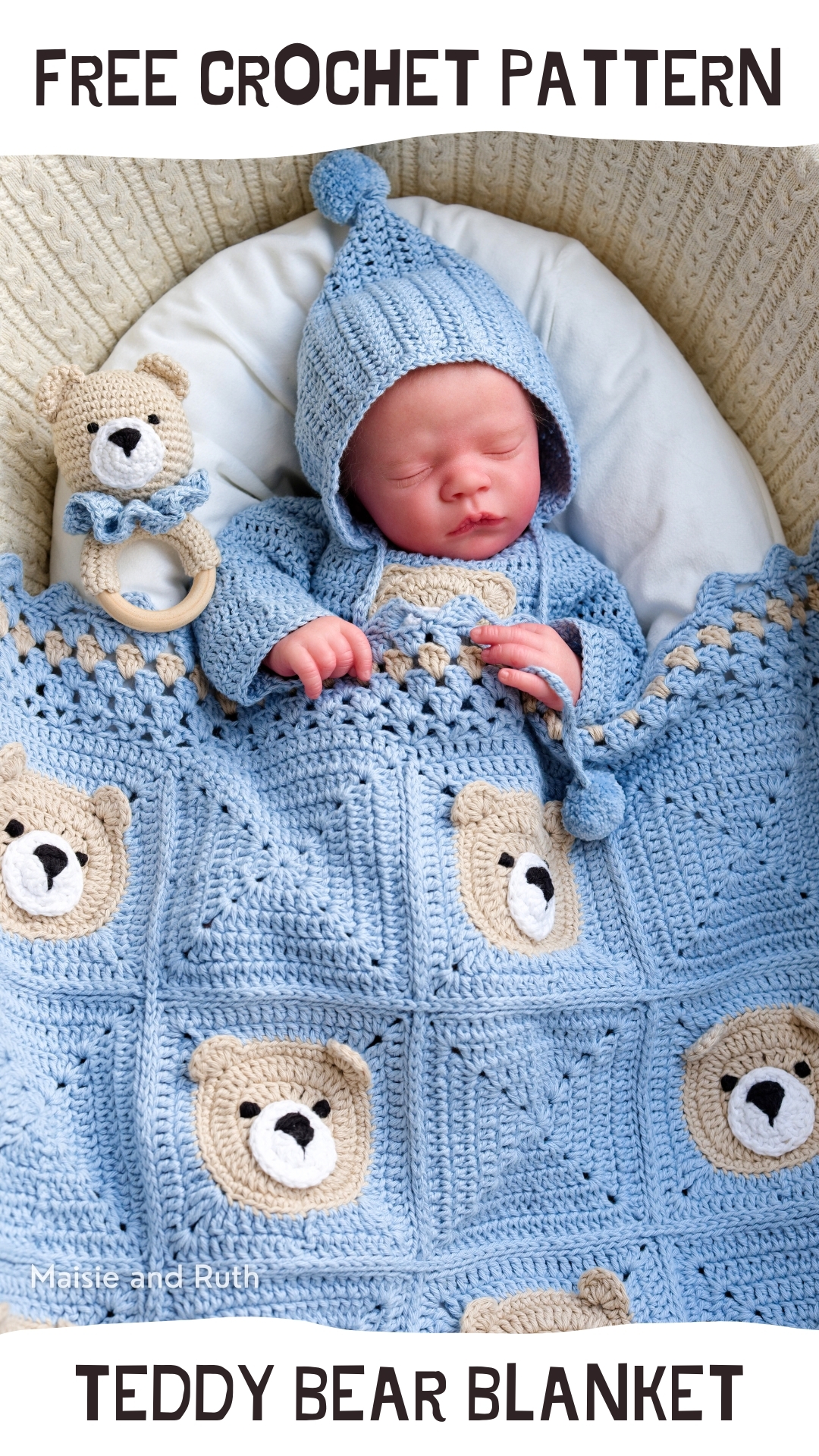Bear Crochet Baby Blanket Cute Easy Tutorial Maisie And Ruth