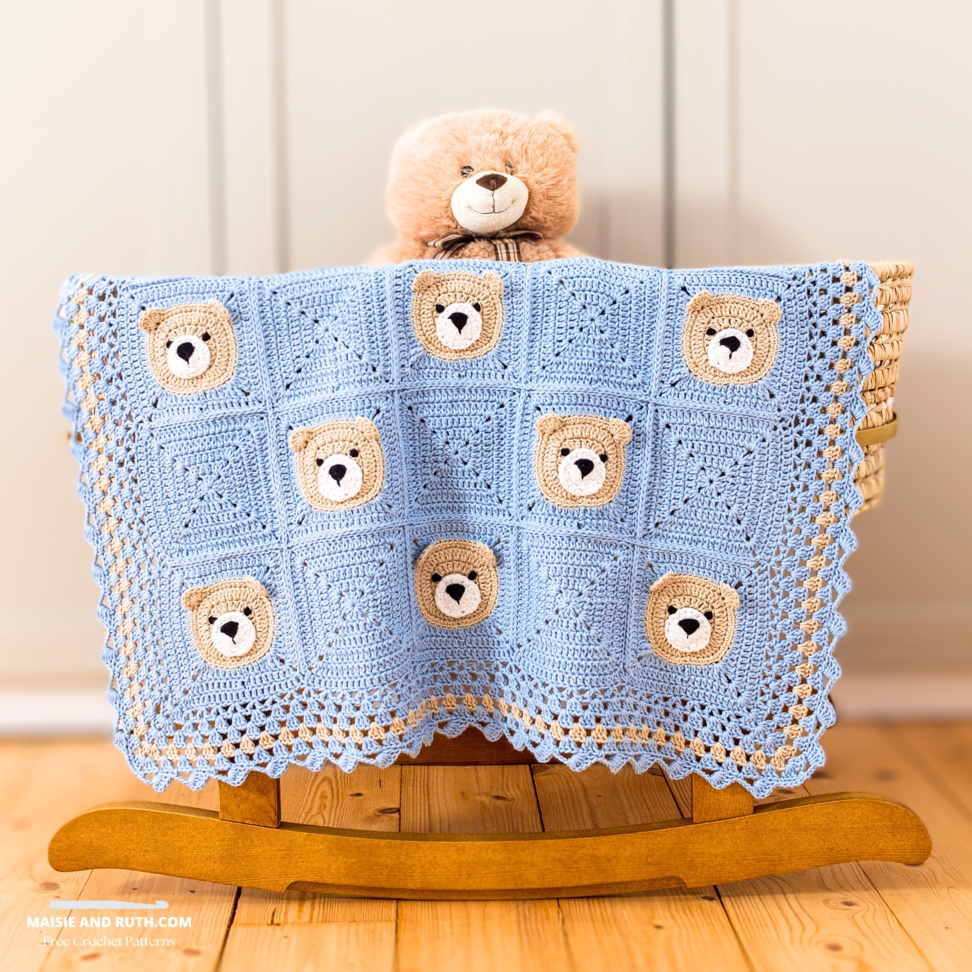 Bear Crochet Baby Blanket Cute Easy Tutorial Maisie And Ruth