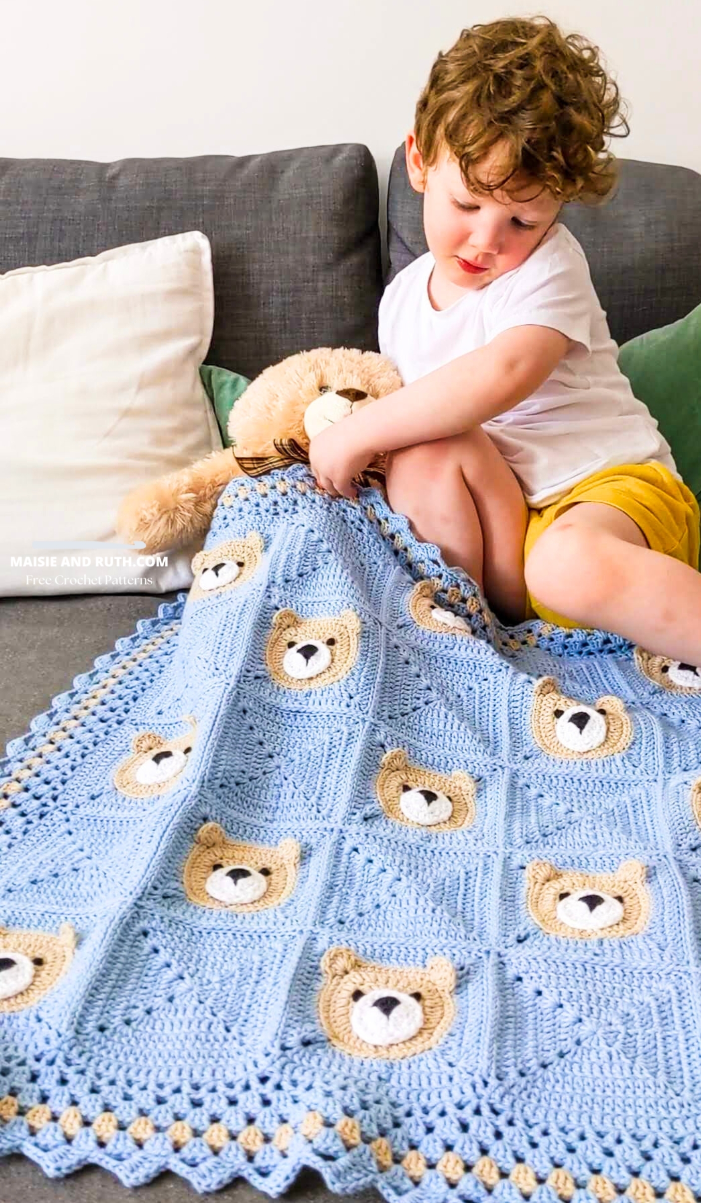 Bear Crochet Baby Blanket Cute Easy Tutorial Maisie And Ruth