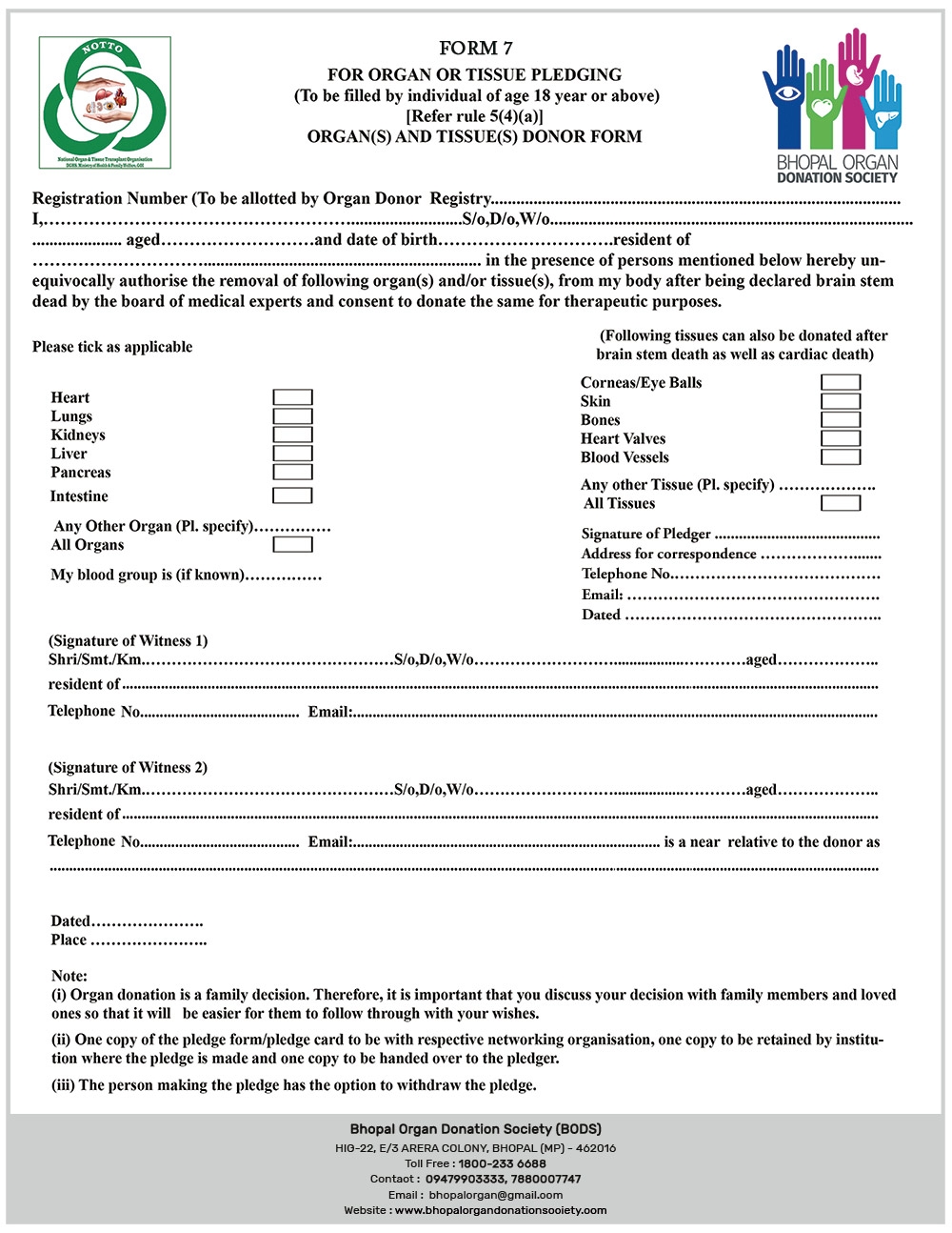 Bhopal Organ Donation Society