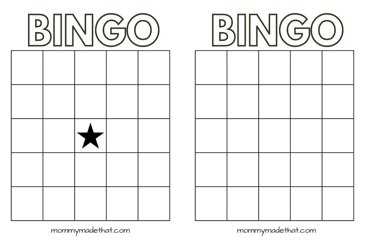 Free Blank Bingo Card Printable