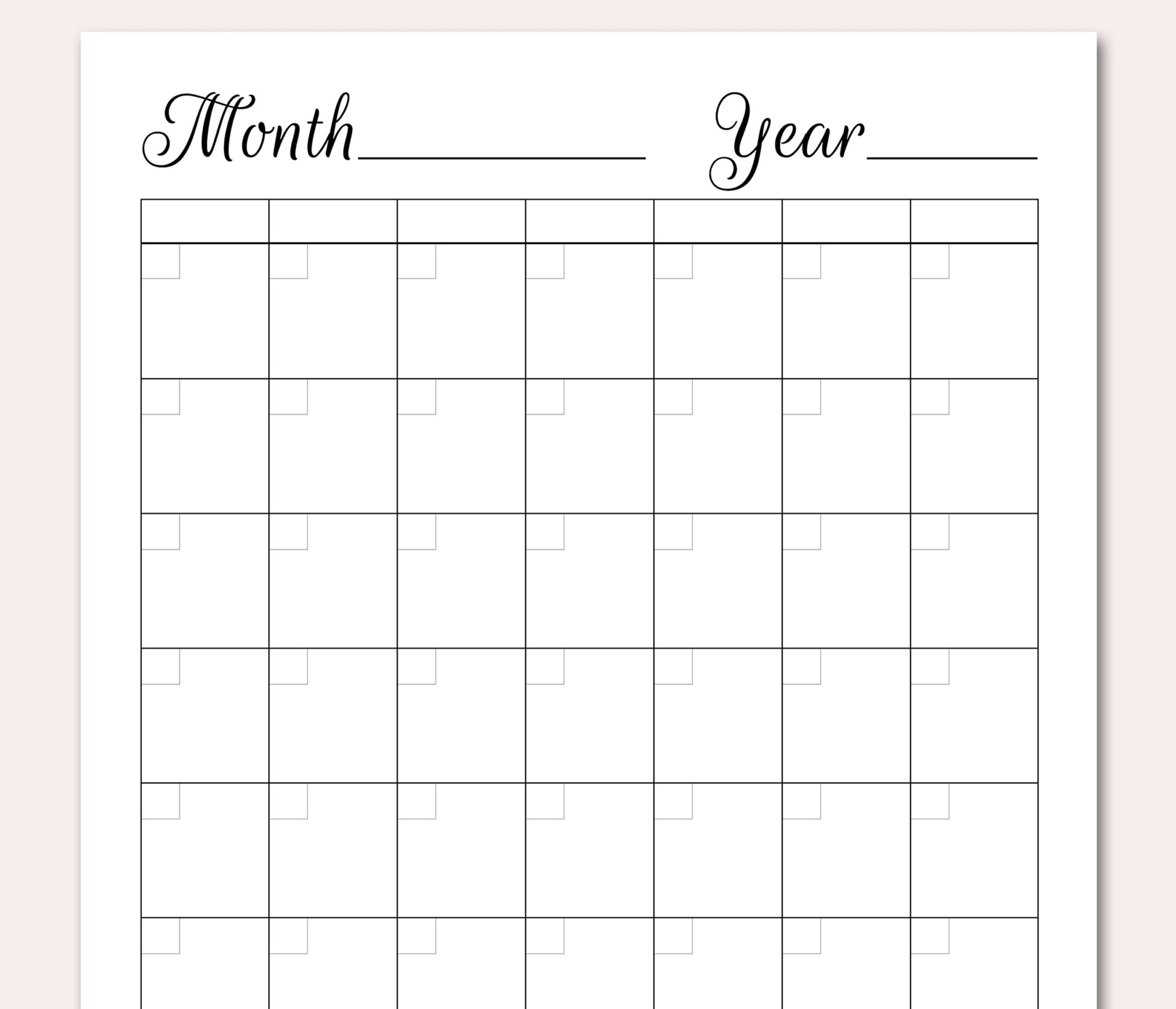 Blank Perpetual Calendar Printable