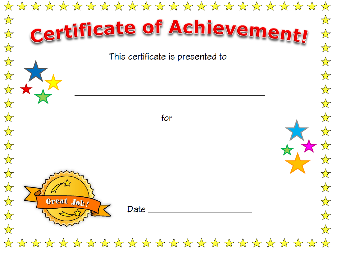 Printable Blank Certificate Template
