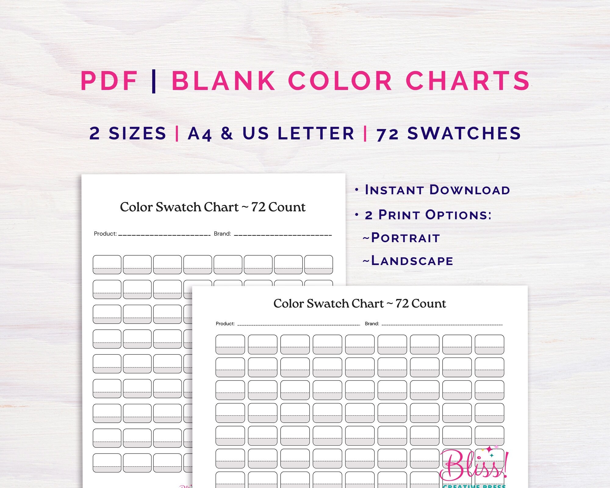 Printable Blank Color Chart