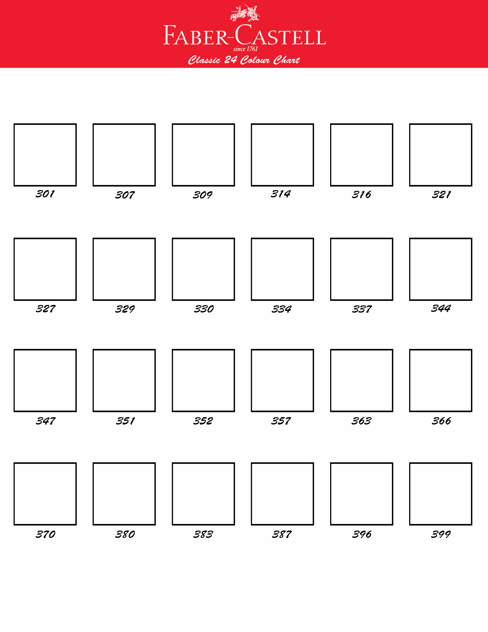 BLANK COLOURED PENCIL COLOUR CHARTS VALUE SCALES