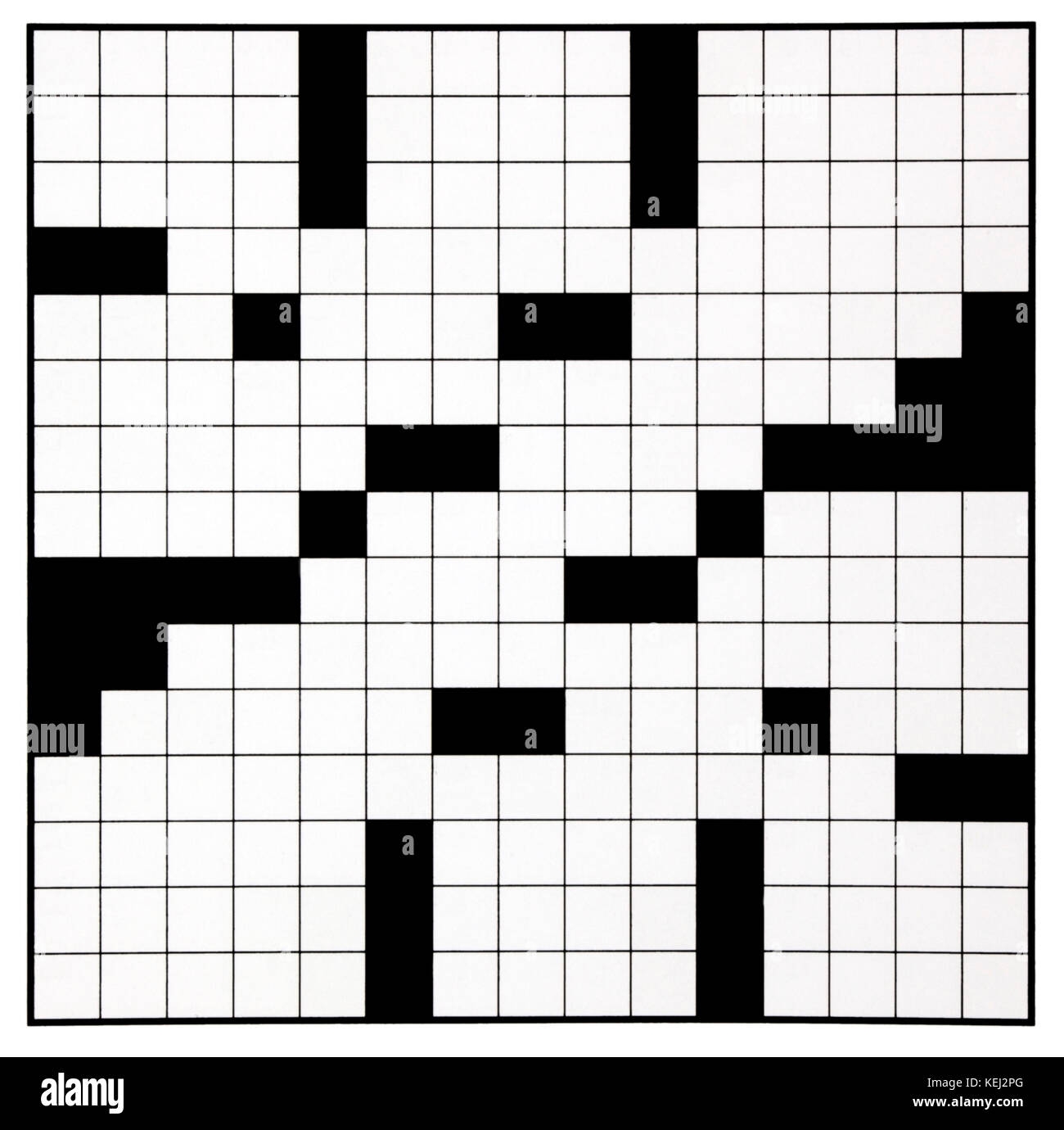 Blank Crossword Puzzle Grid Without Numbers Stock Photo Alamy