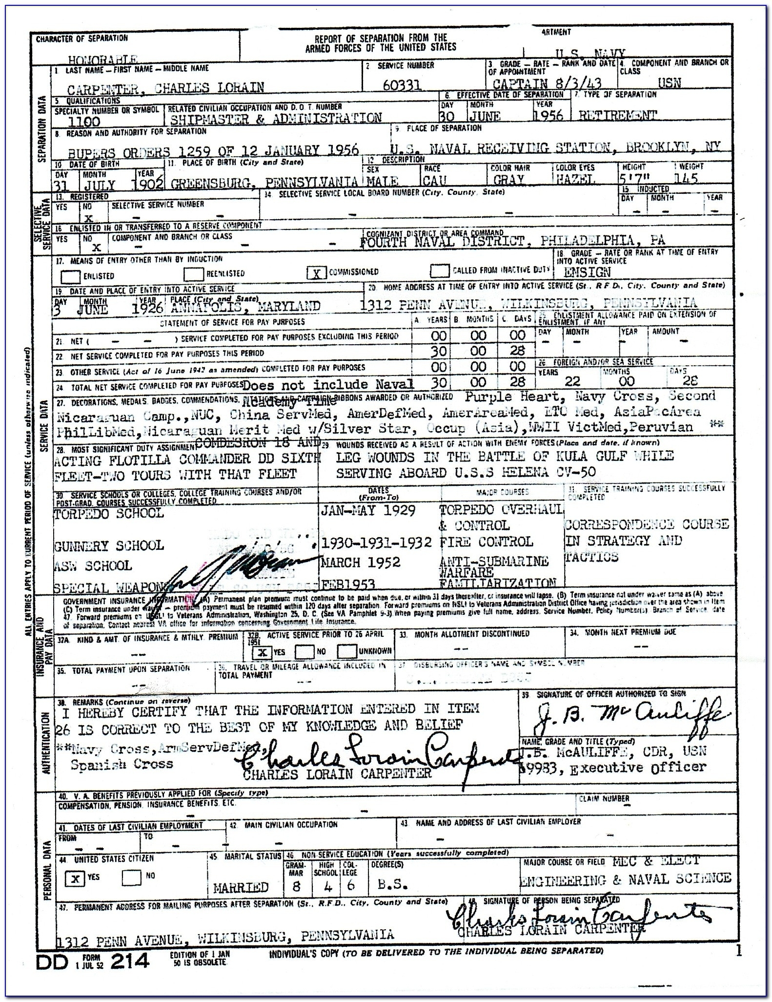 Blank Dd 214 Form