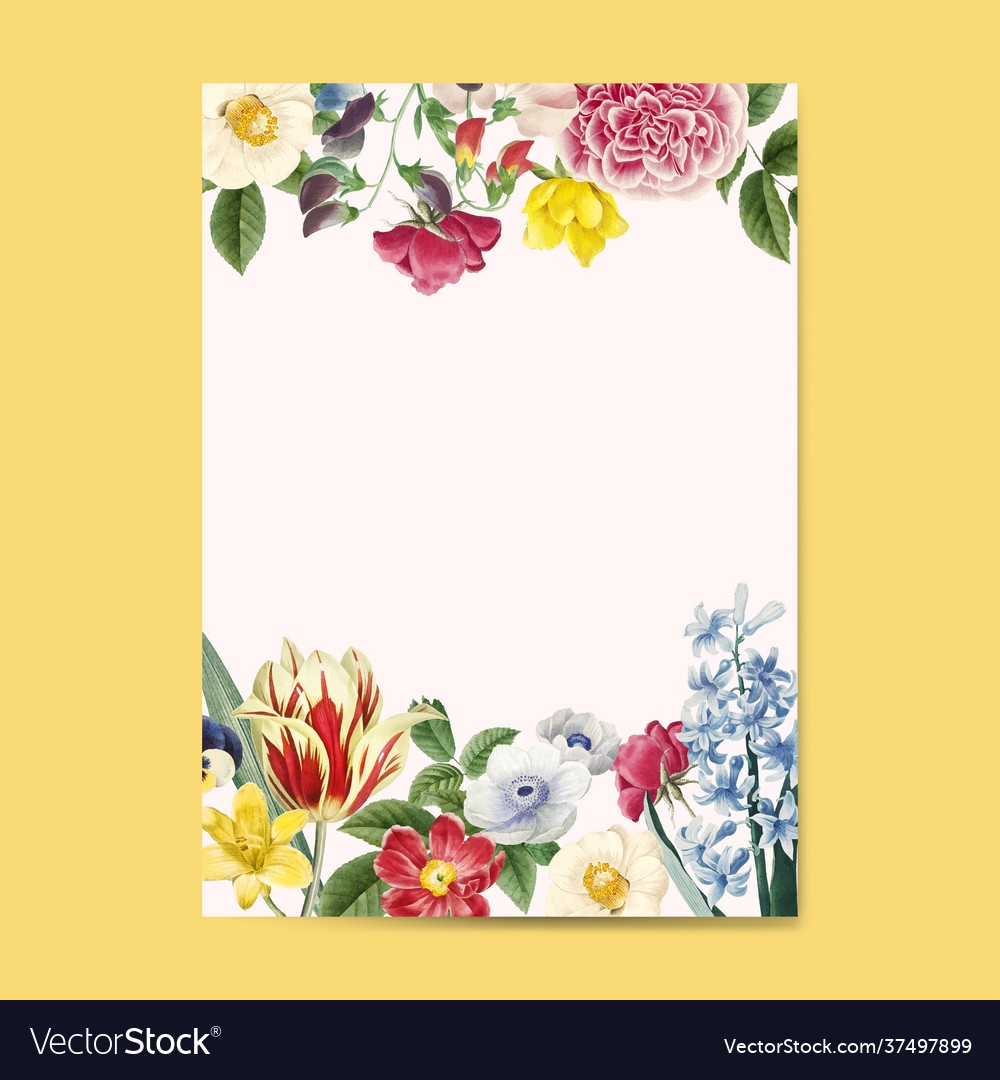 Blank Floral Invitation Copy Space Royalty Free Vector Image