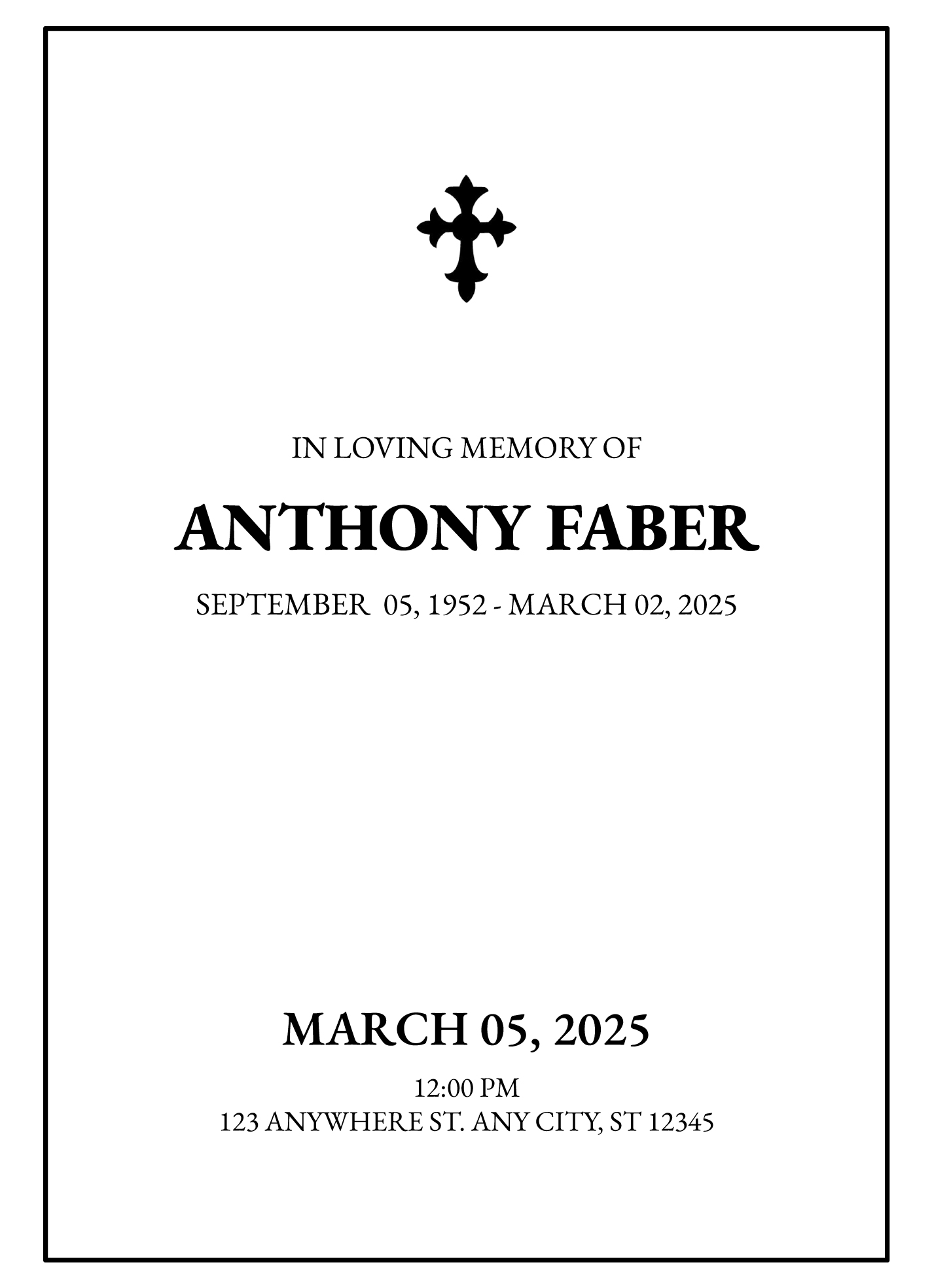 Blank Funeral Program Free Google Docs Template Gdoc io