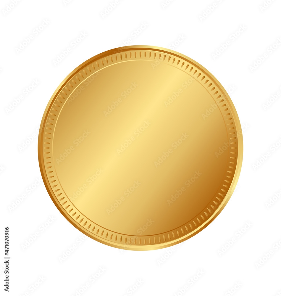 Blank Gold Coin Template Stock Vector Adobe Stock