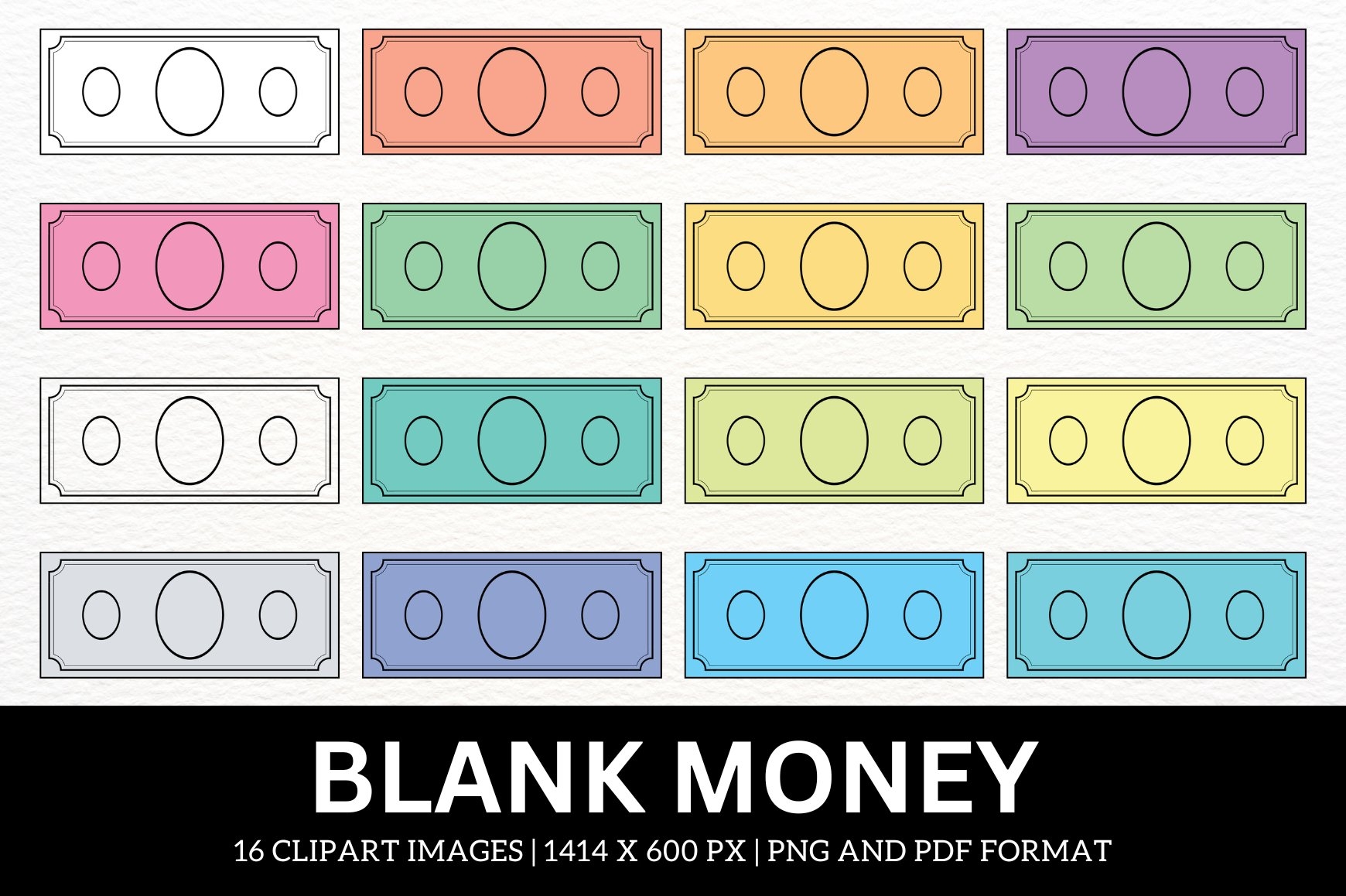 Blank Money Template Cliparts