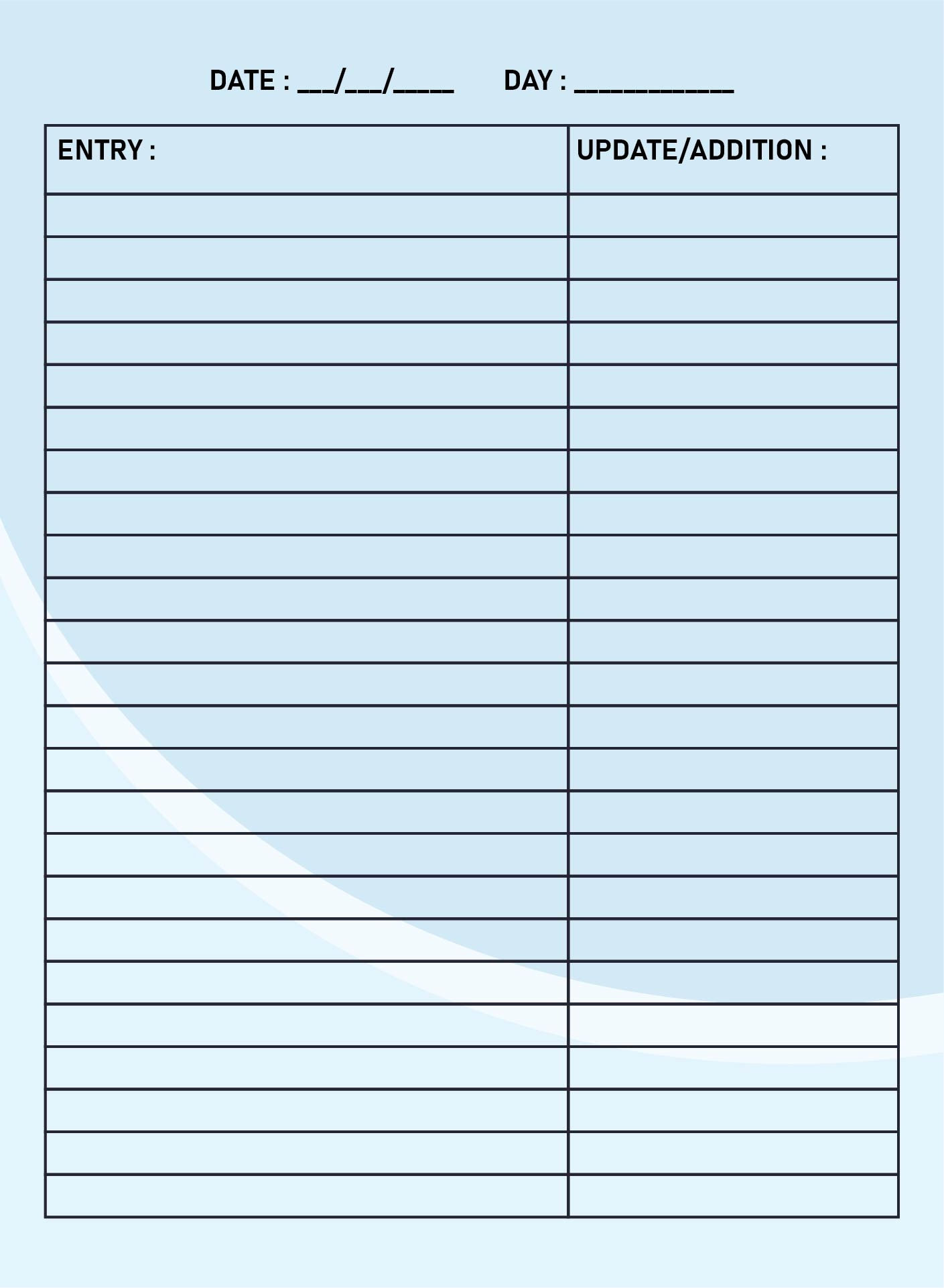 Blank Printable Order Form