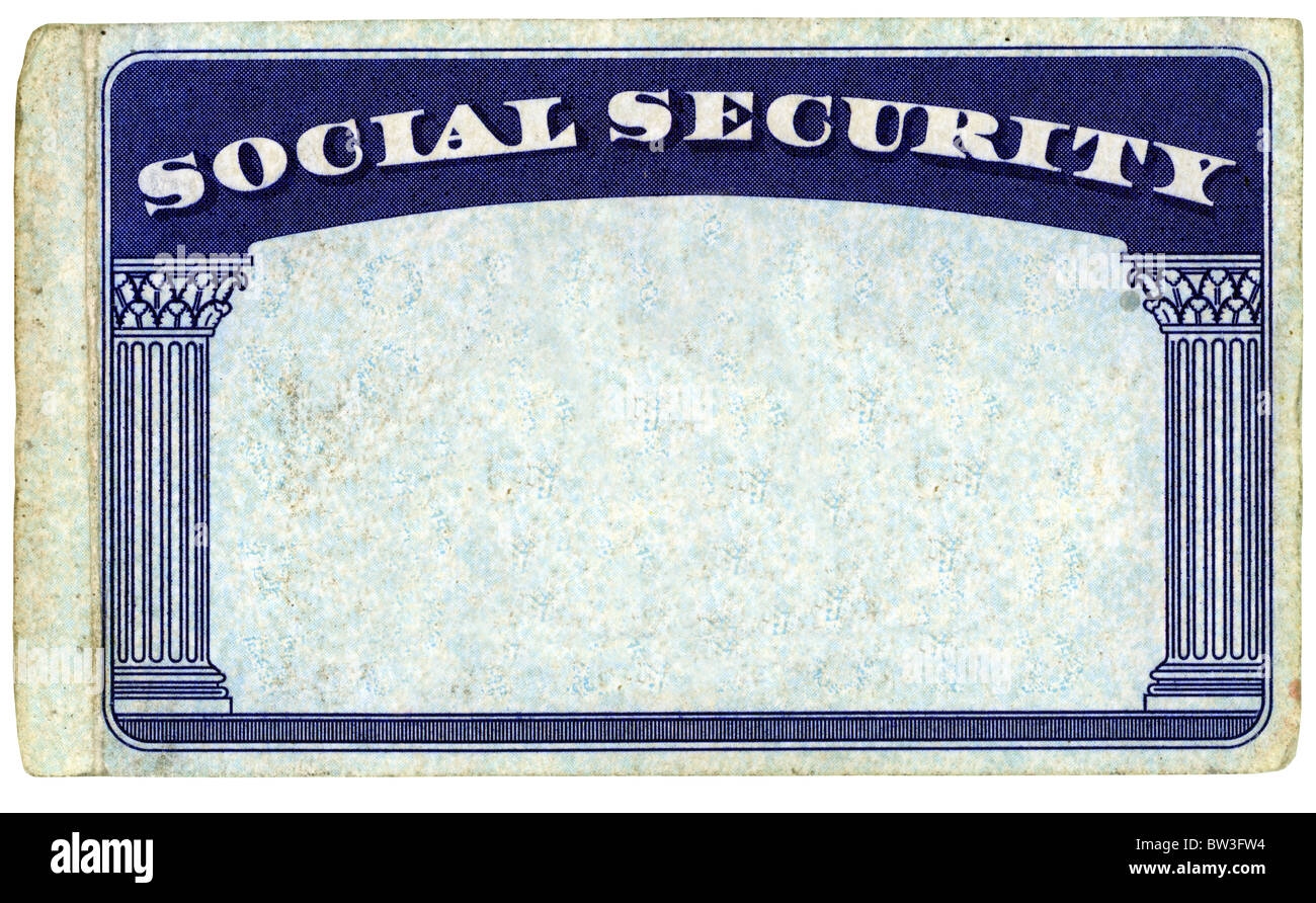 Blank Social Security Card Isolated Hi res Stock Photography And Images Alamy