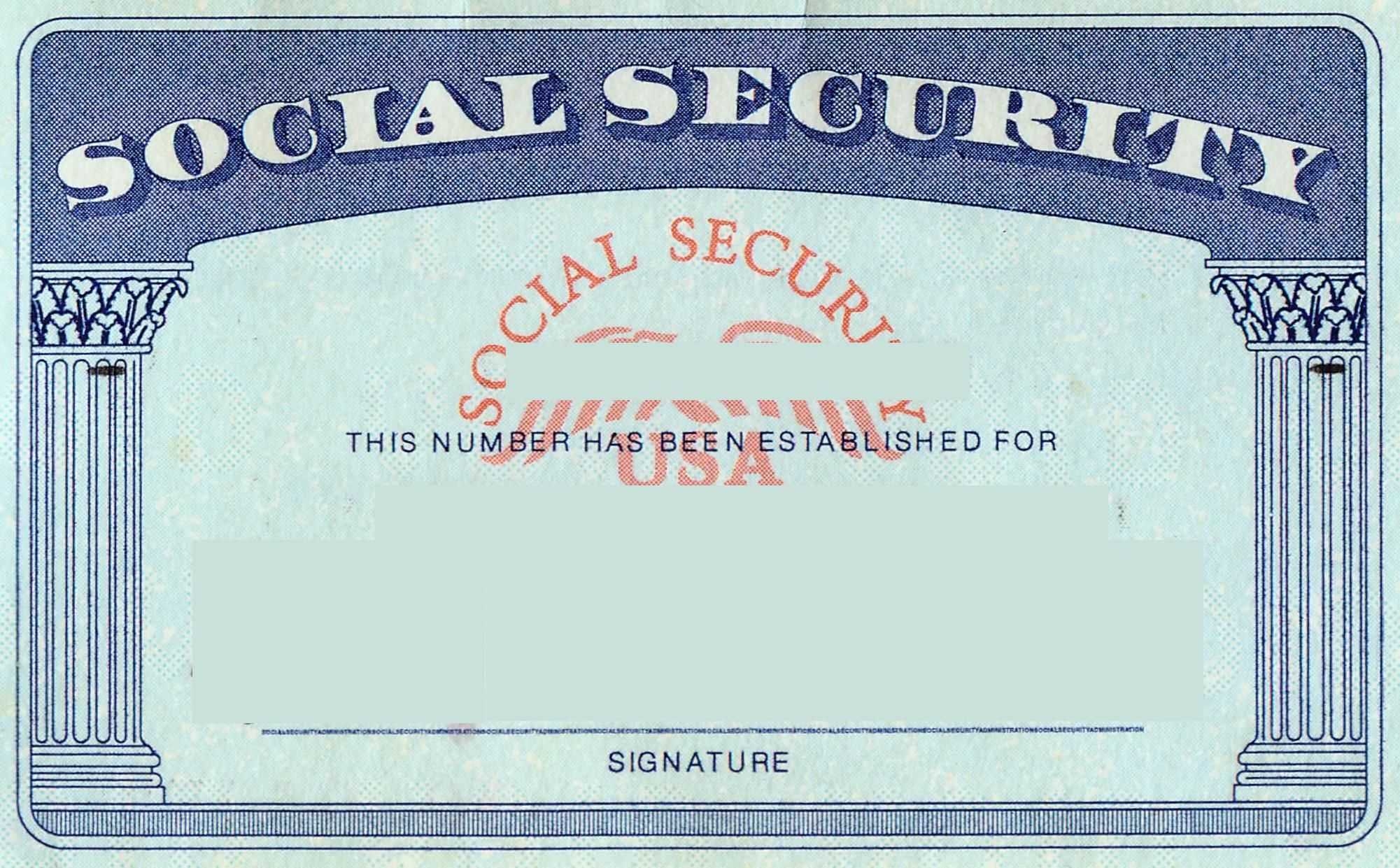 Printable Blank Social Security Card Template