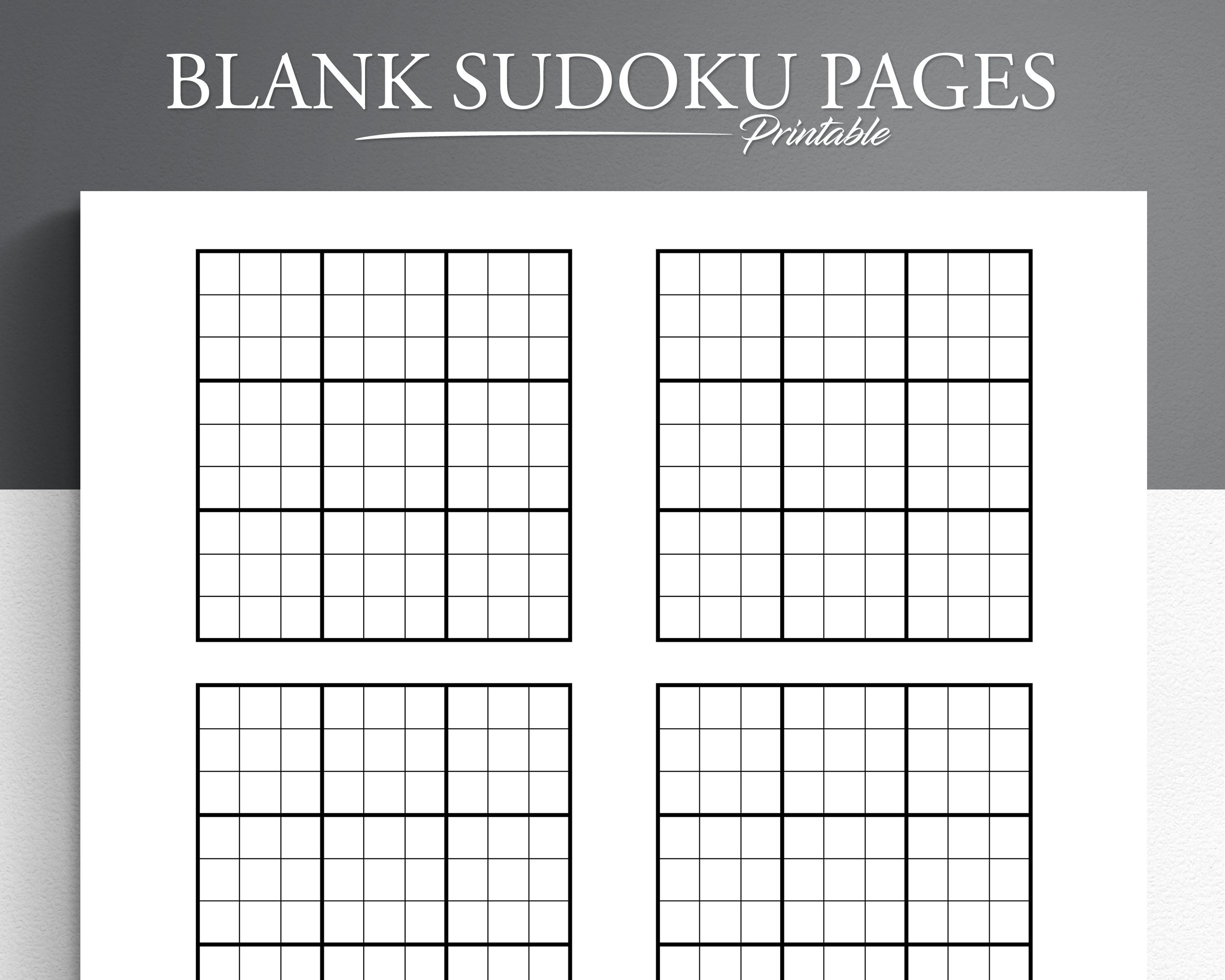 Blank Sudoku Pages Printable Blank Sudoku Sudoku Grid Sudoku Game Sheets Etsy Hong Kong