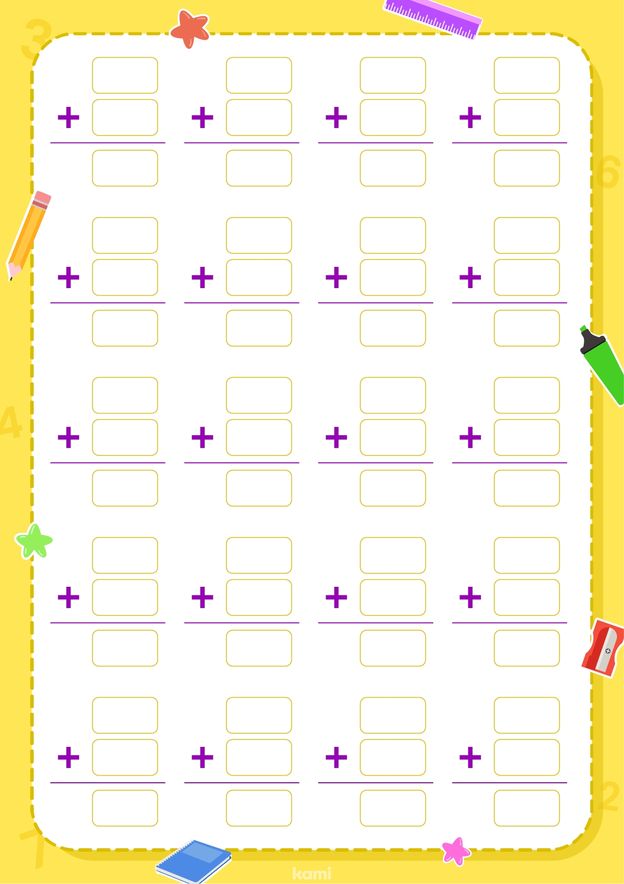 Blank Vertical Math Worksheet Addition For Teachers Perfect Worksheets Library