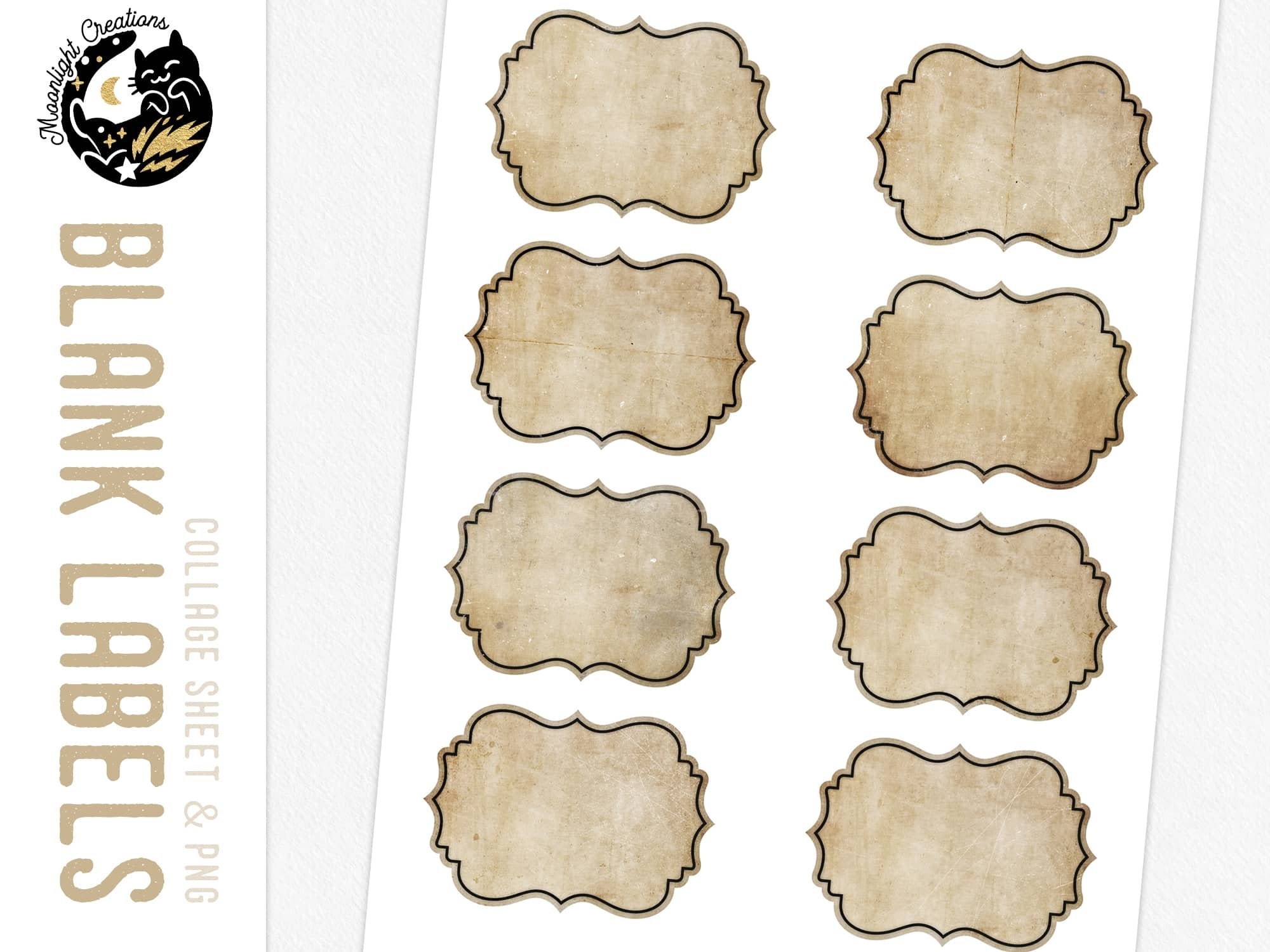 Blank Vintage Apothecary Labels Printable Vintage Labels Blank Potion Labels Victorian Label Template Labels Collage Sheet Add Text Etsy