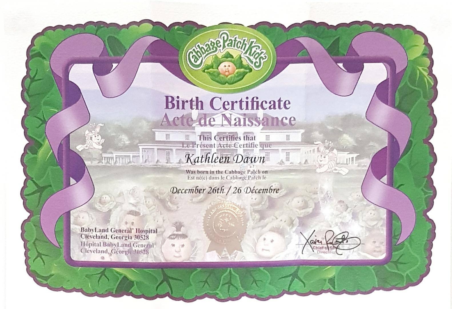 Cabbage Patch Certificate 2025 Www yummybowl