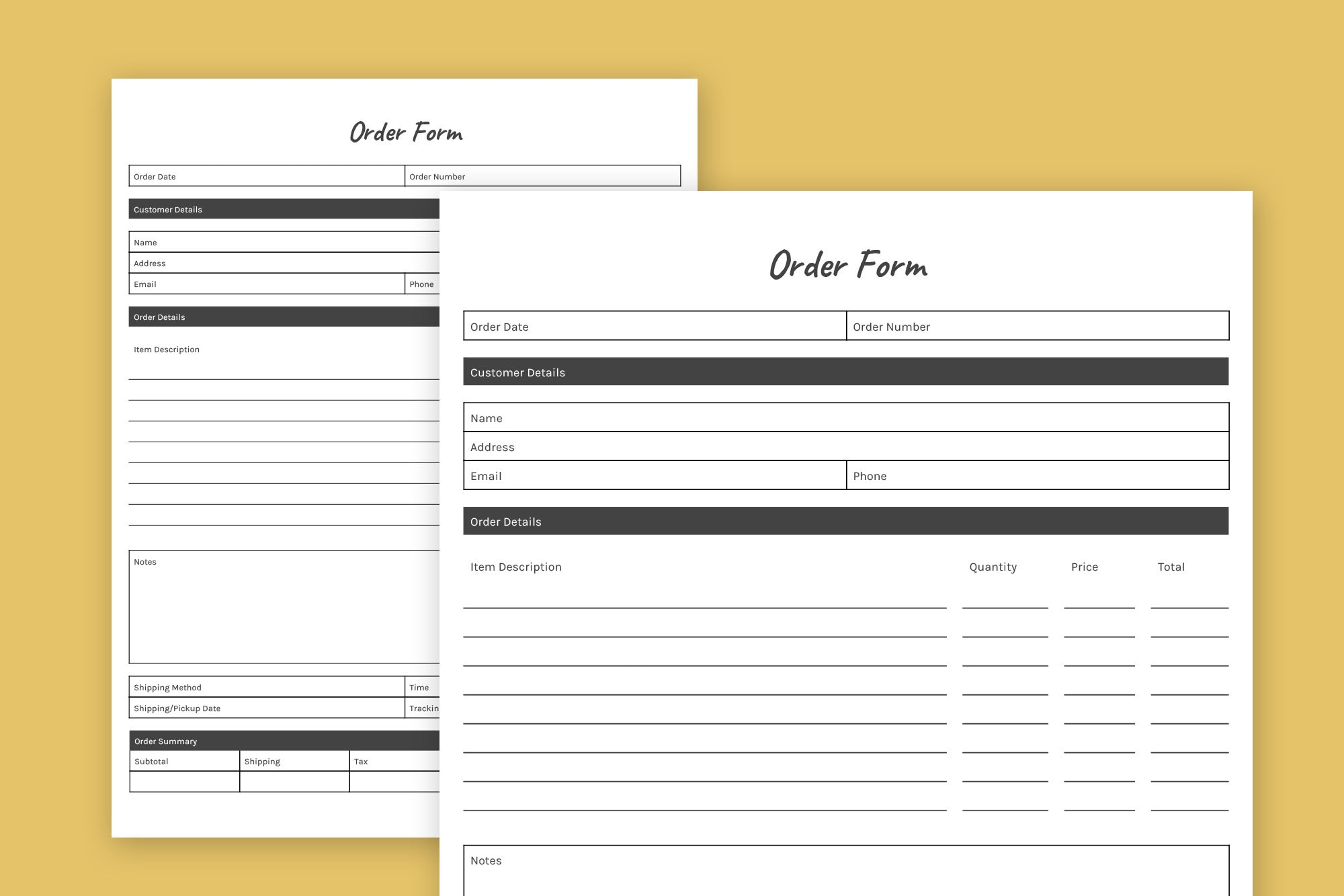 Catering Order Form Order Form Template Caterer Order Form Editable Order Form Custom Order Form Instant Download Catering Template Etsy