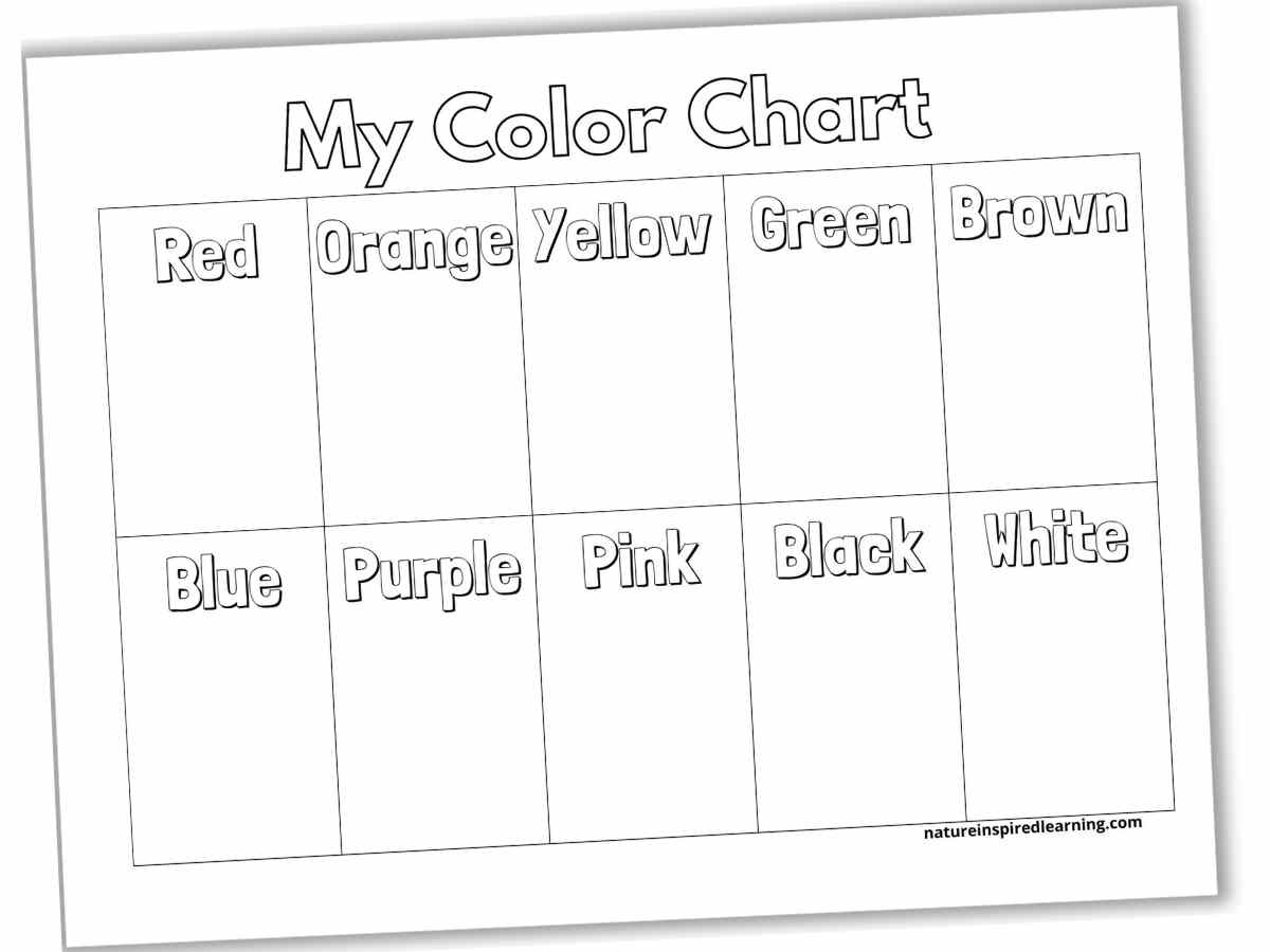 Color Charts Plus Activity Ideas Nature Inspired Learning