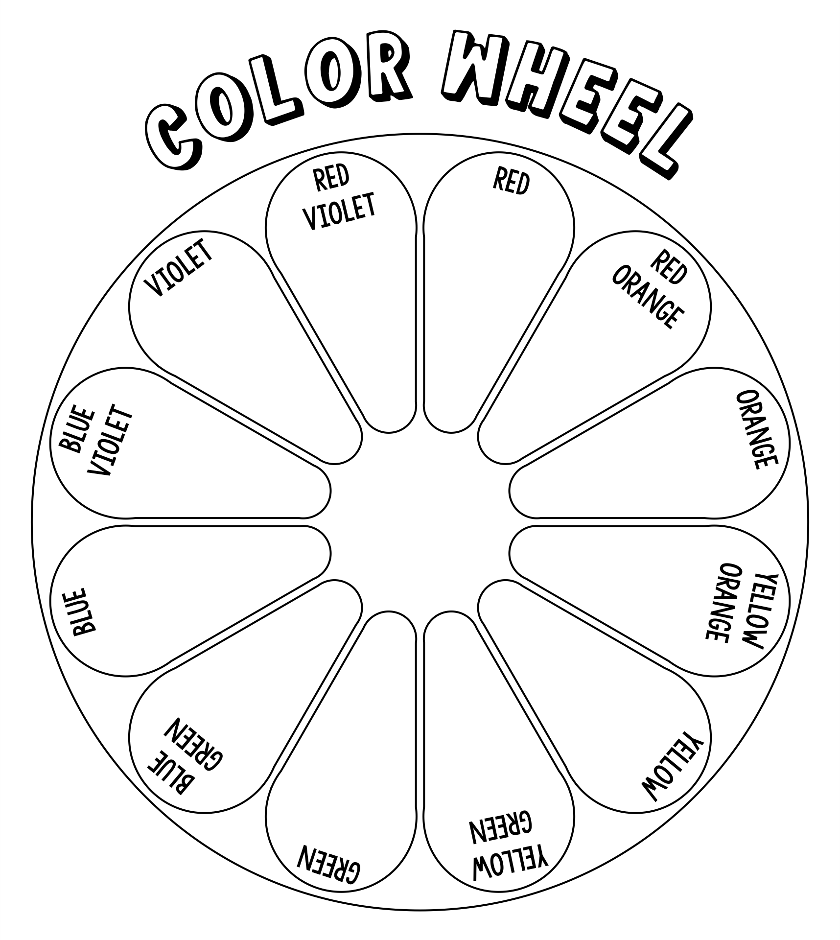 Blank Printable Color Wheel Worksheet
