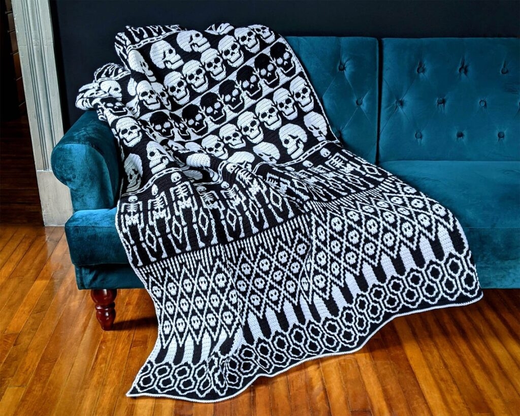 Free Printable Crochet Skull Blanket Pattern