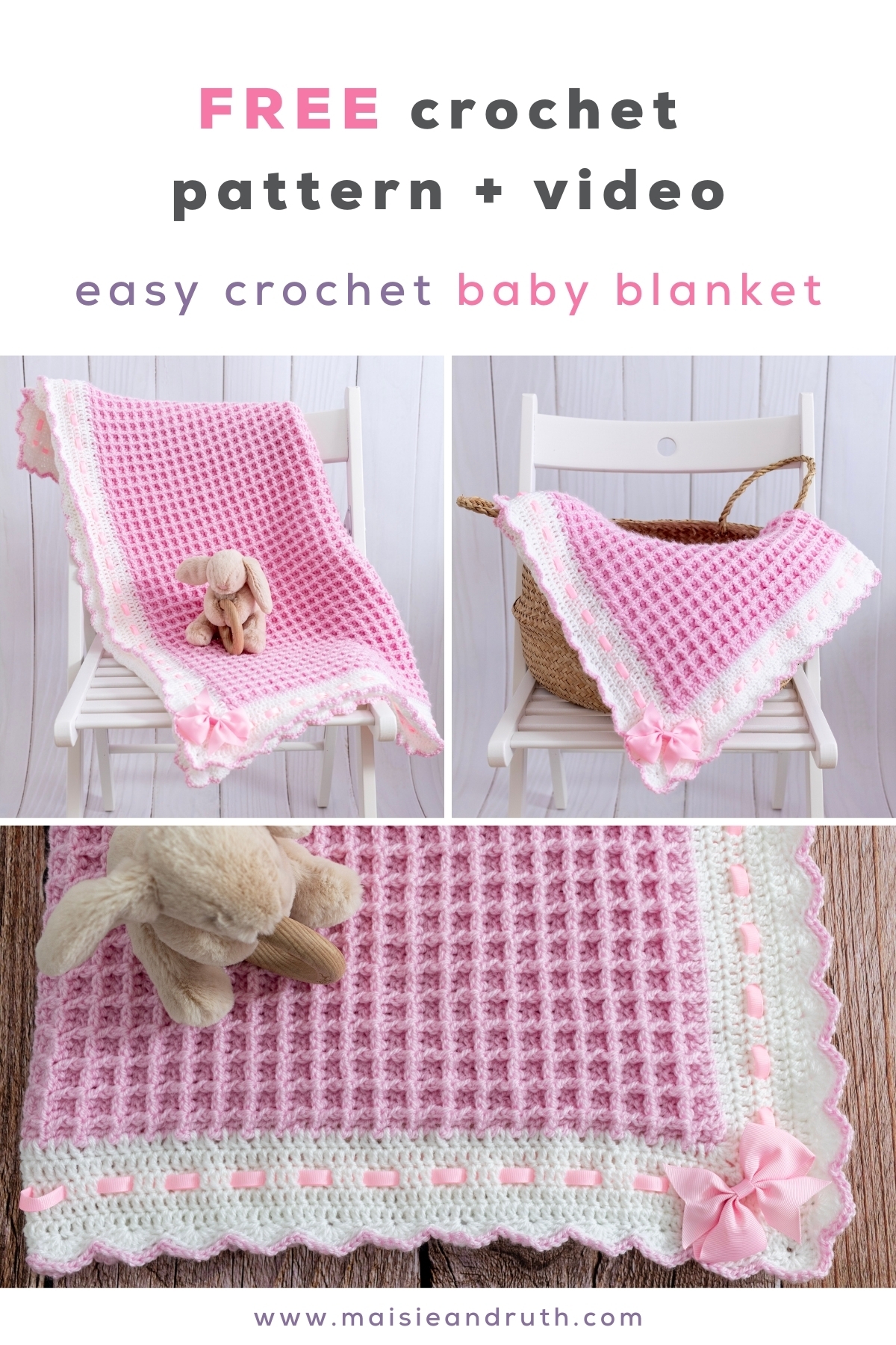 Crochet Waffle Stitch Baby Blanket The Annabel Blanket Maisie And Ruth