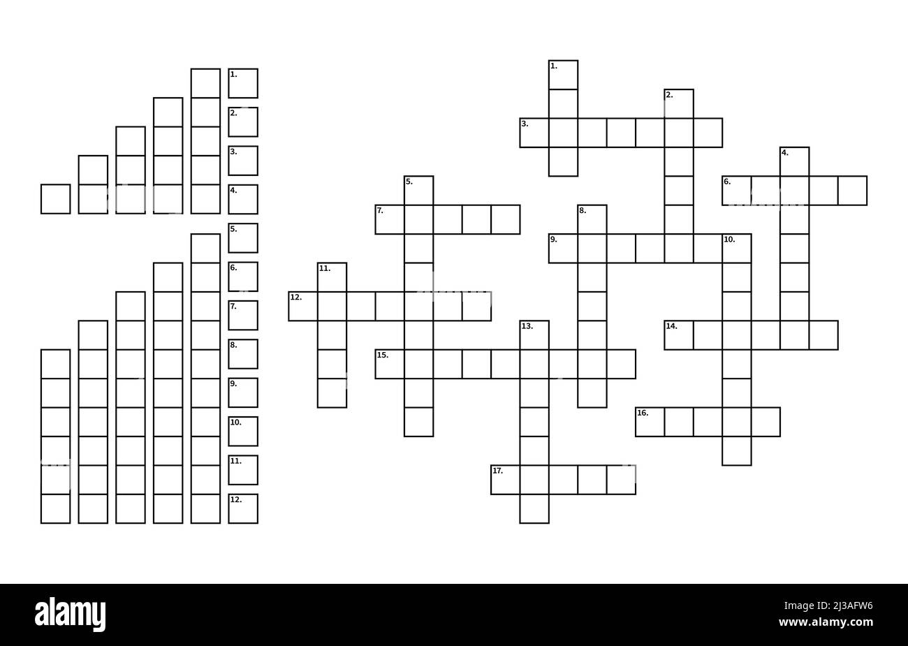 Blank Crossword Puzzle 16 Words Printable