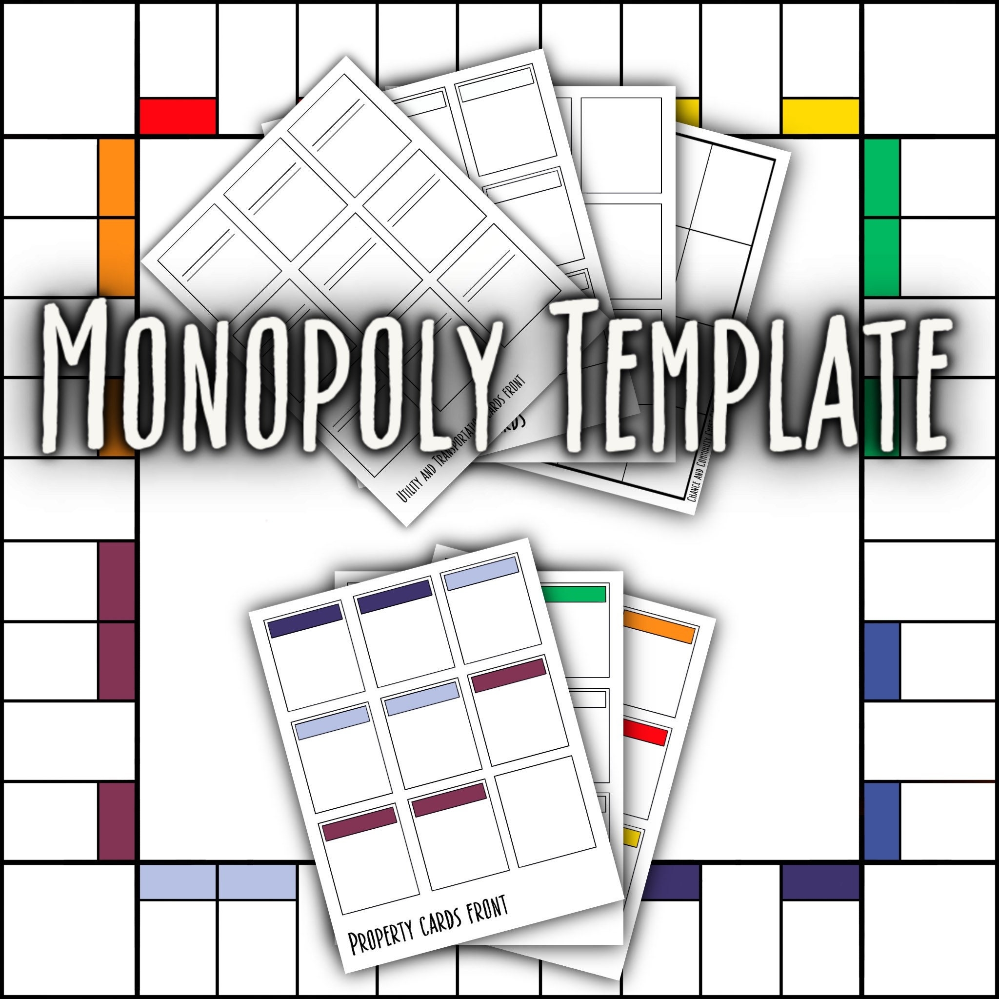Customizable Monopoly Game Template DIY Printable Board Game For Family Fun Etsy