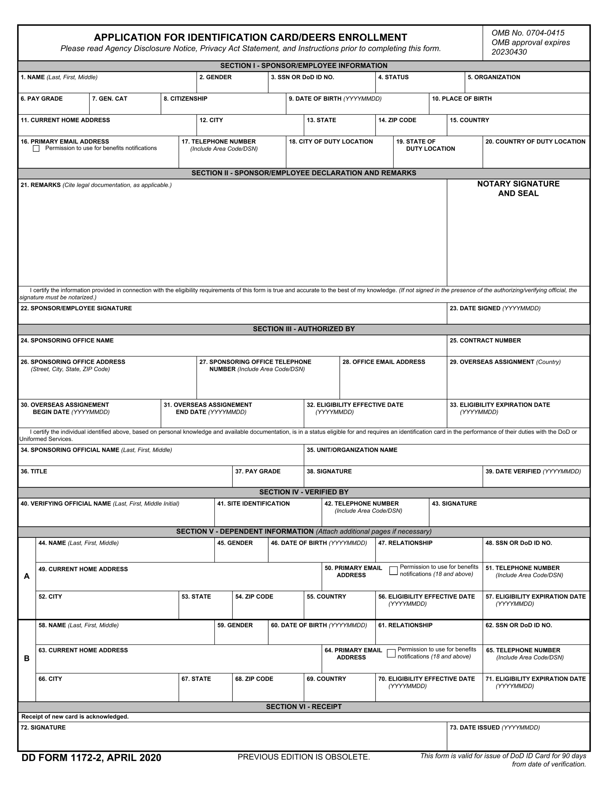 DD Form 1172 2 2024 2025 Fill Edit Download PDF Guru