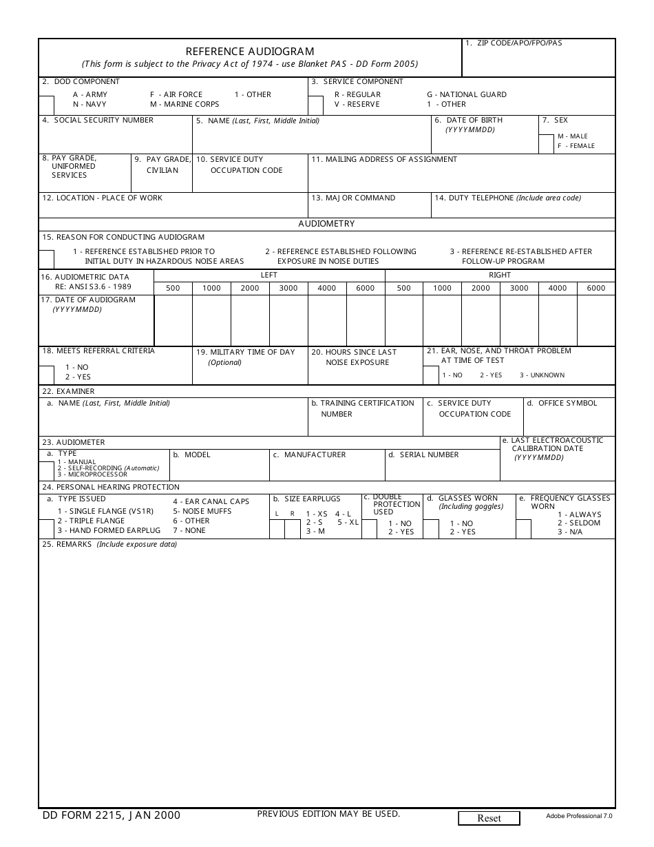 DD Form 2215 Fill Out Sign Online And Download Fillable PDF Templateroller