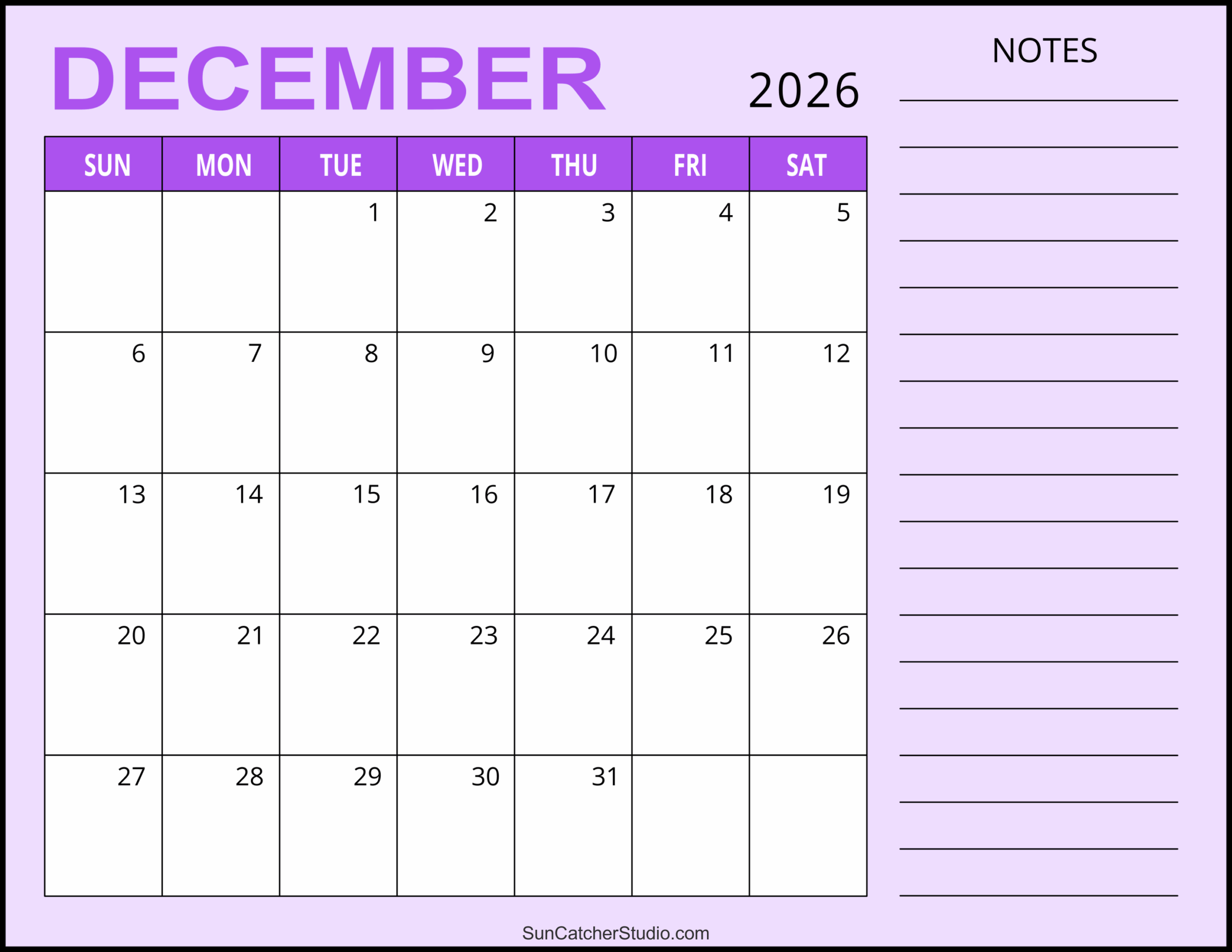 December 2026 Calendar Free Printable Free Printables Monograms Design Tools Patterns DIY Projects December 2026 Calendar Free Printable Free Printables Monograms Design Tools Patterns DIY Projects
