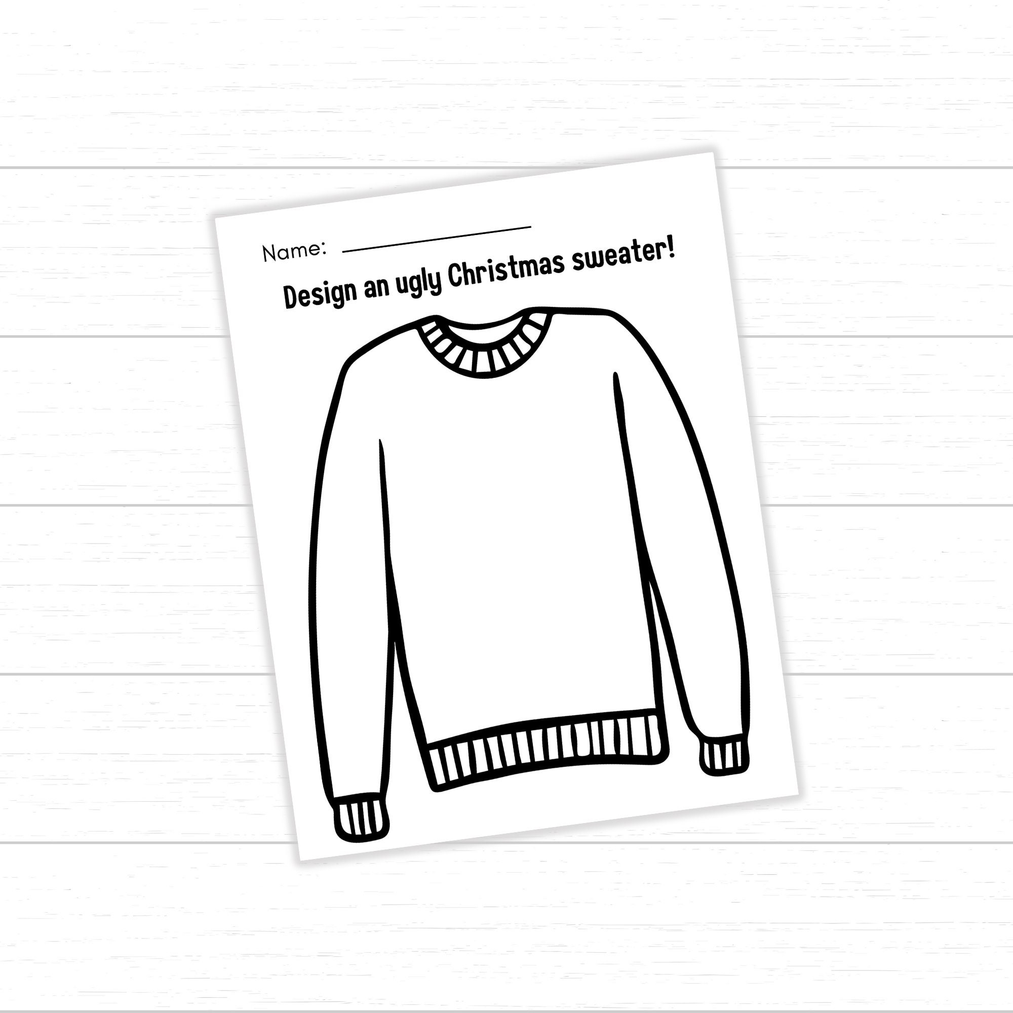 Design An Ugly Christmas Sweater Printable Ugly Christmas Sweater Design Decorate An Ugly Christmas Sweather Ugly Christmas Sweater PDF Etsy