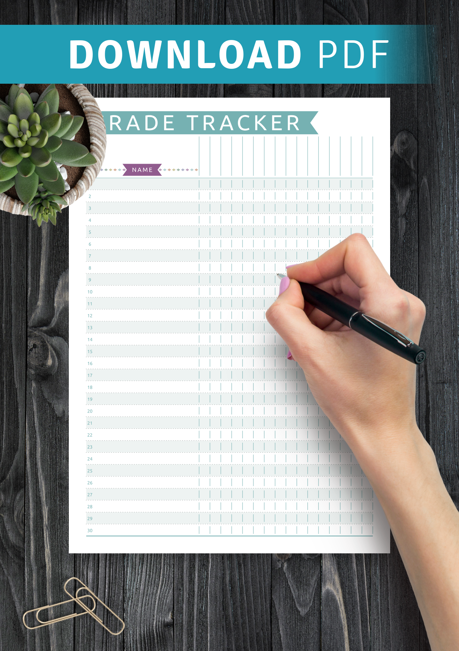 Digital Gradebook Template Track Student Progress Easily
