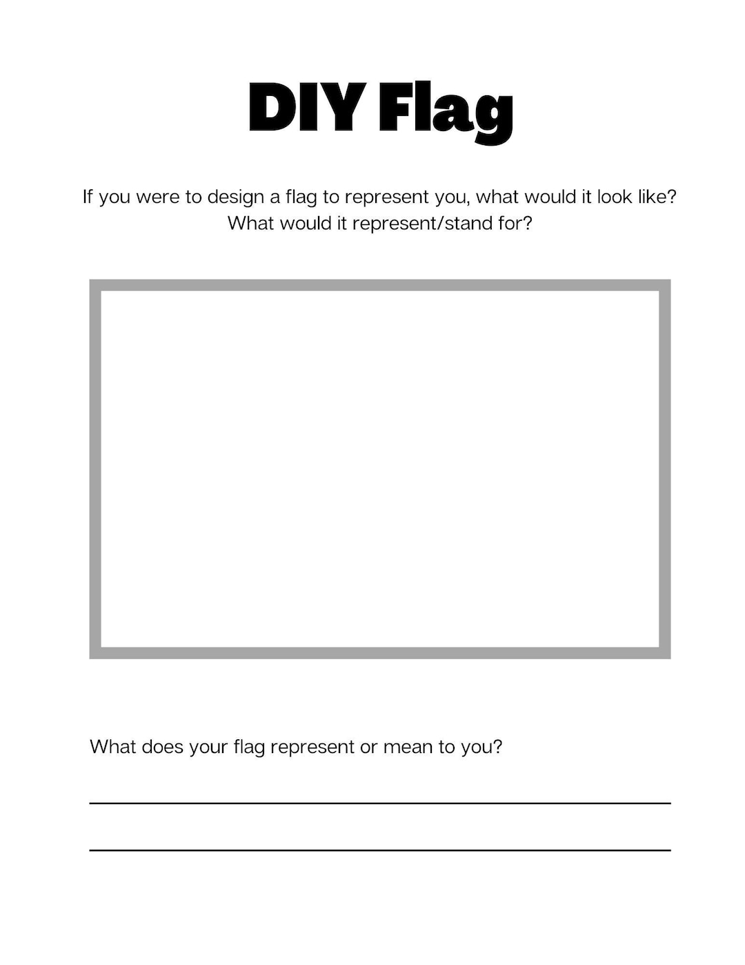 Blank Flag Printable Worksheet