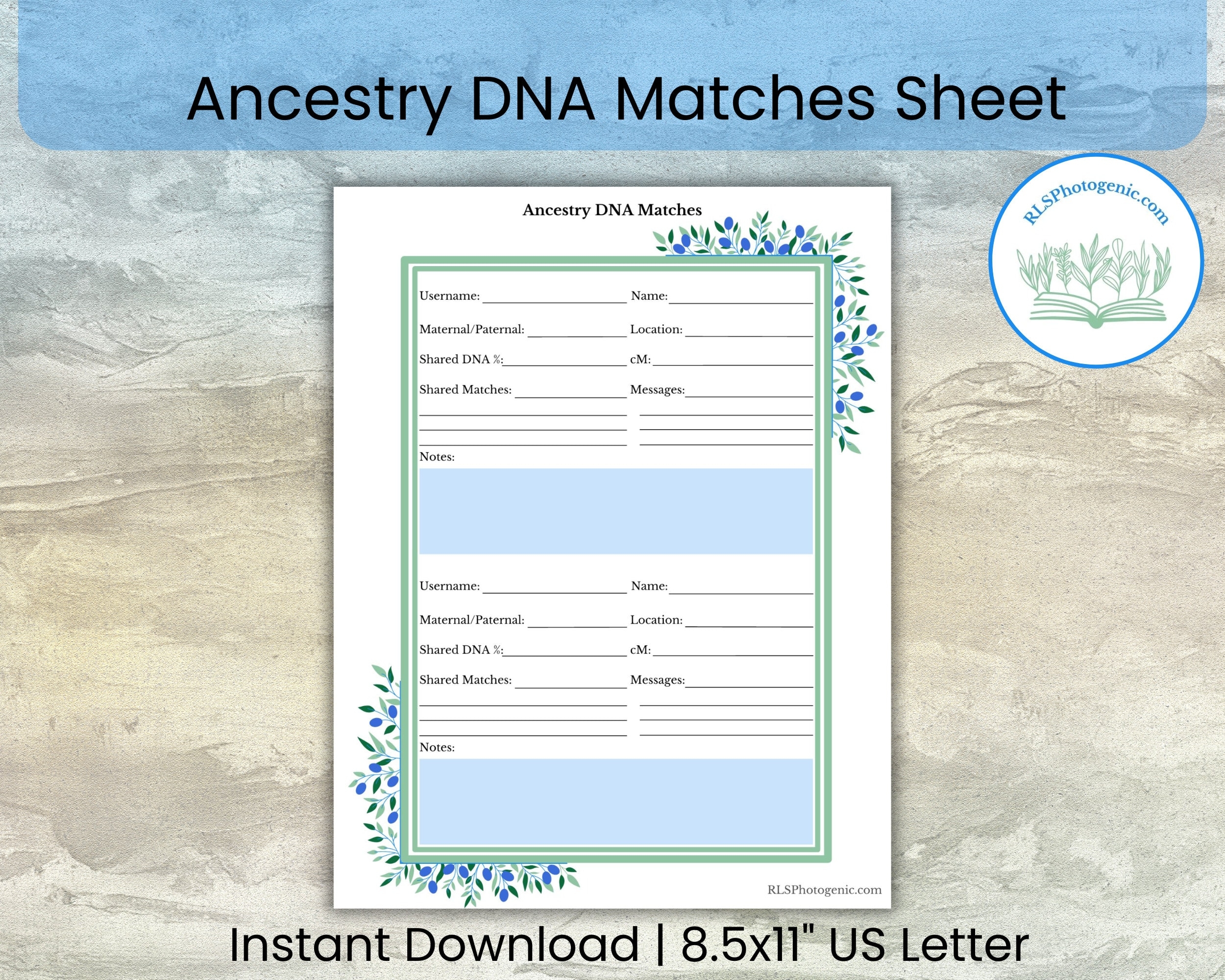 Dna Match Template Etsy